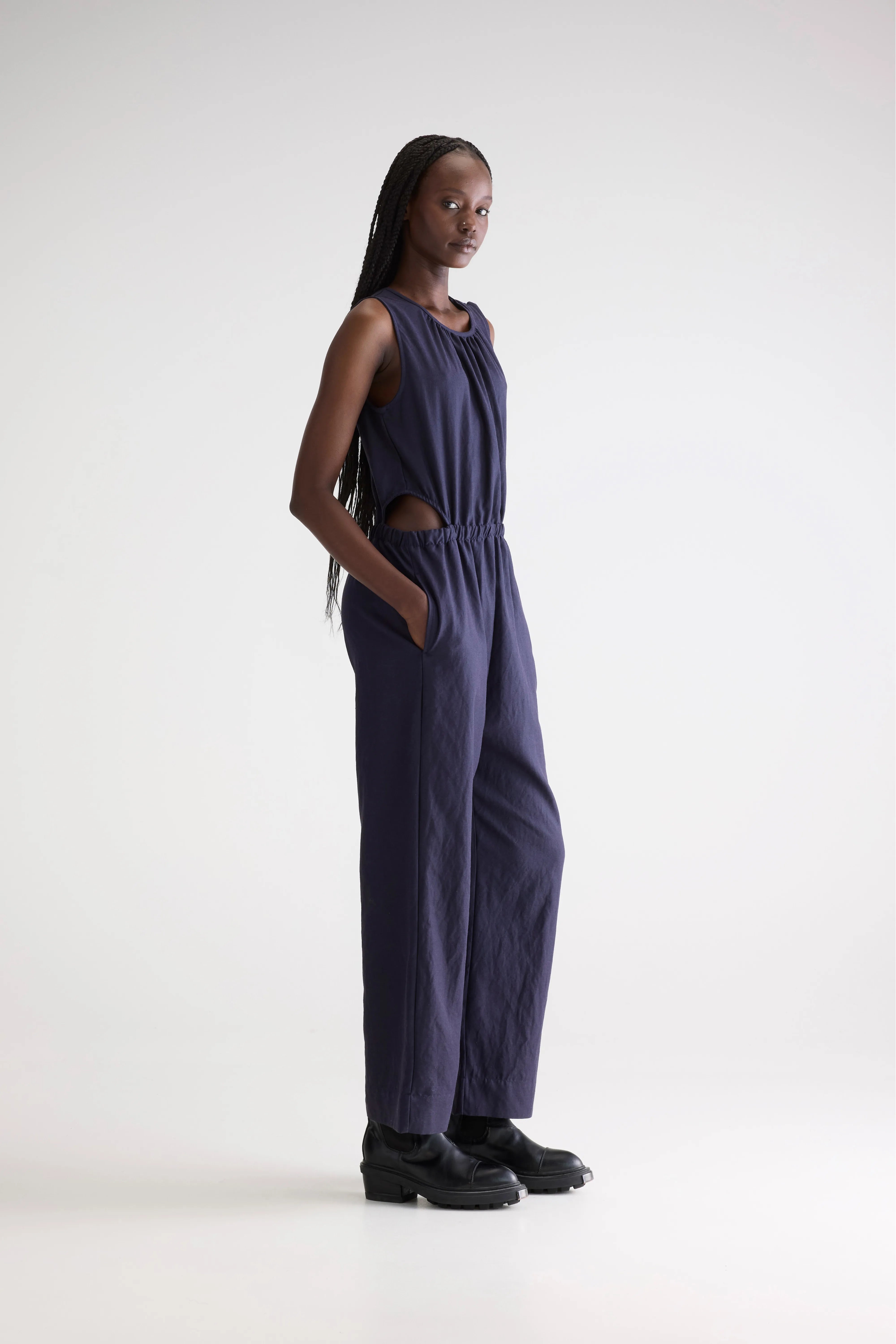 Papaye wide jumpsuit (251 / W / NAVY)