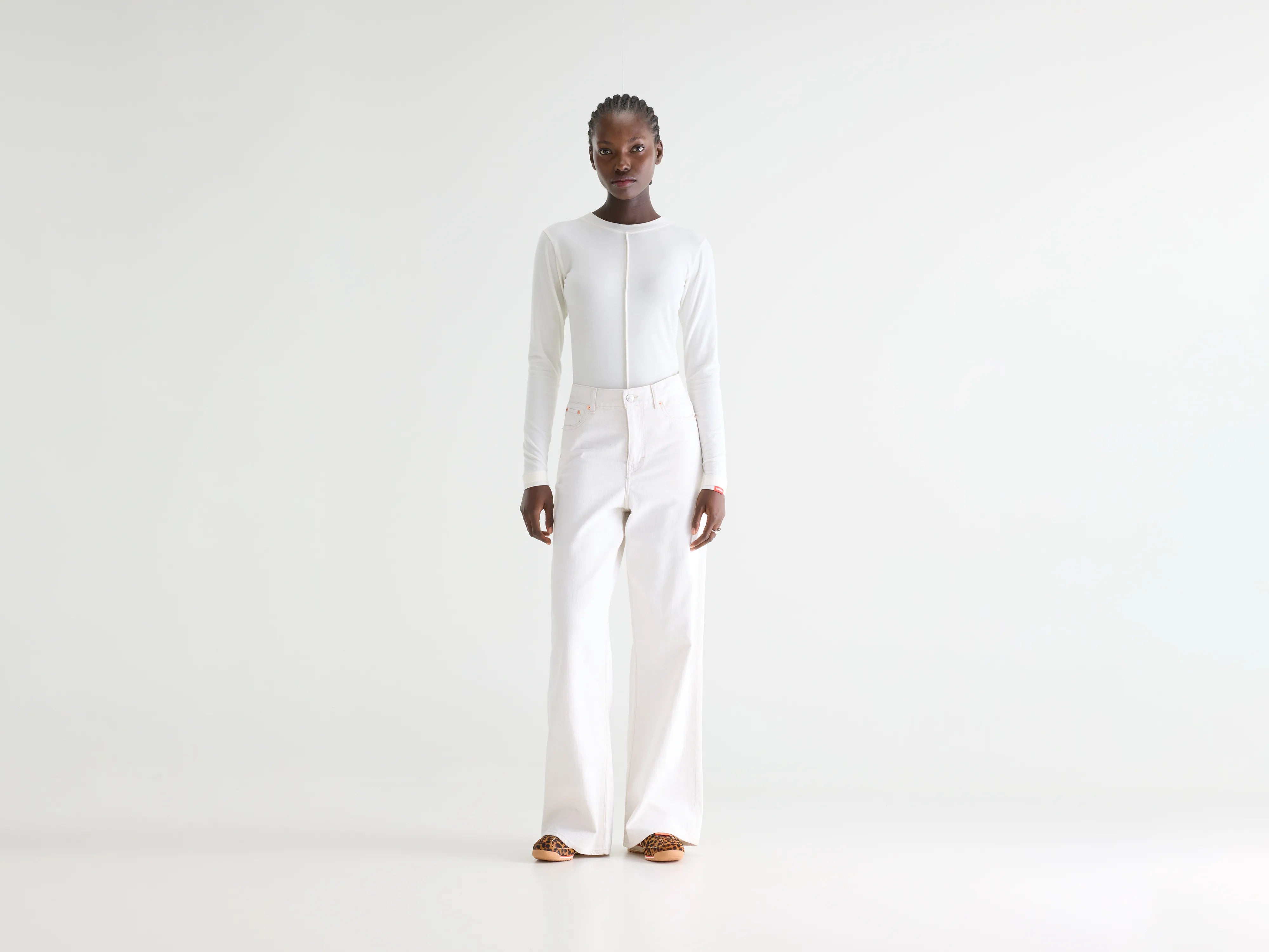 Denim N. 64 wijde jeans (242 / W / VINTAGE WHITE)