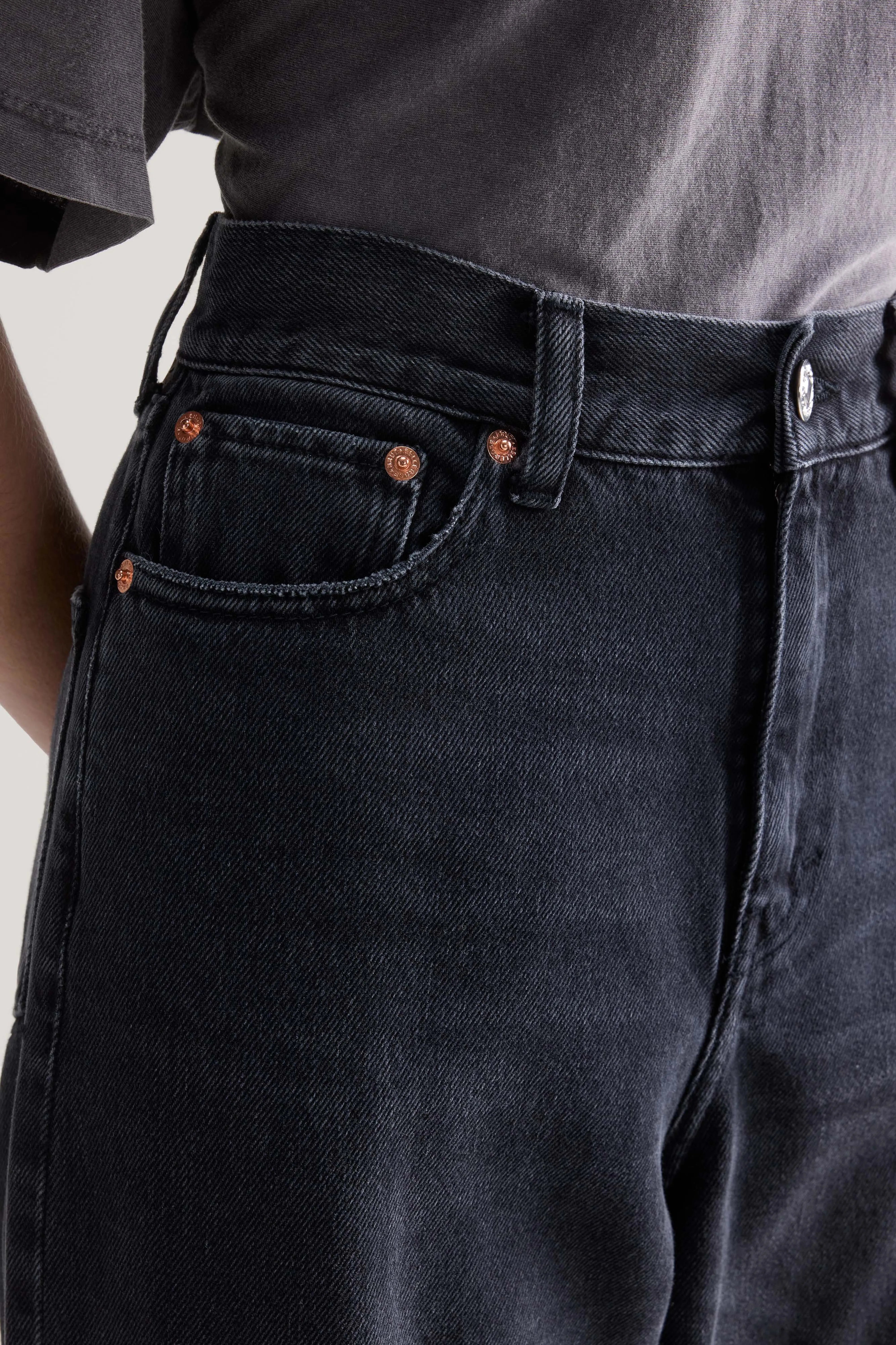 Denim N. 64 Wijde Jeans - Used black Voor Dames | Bellerose