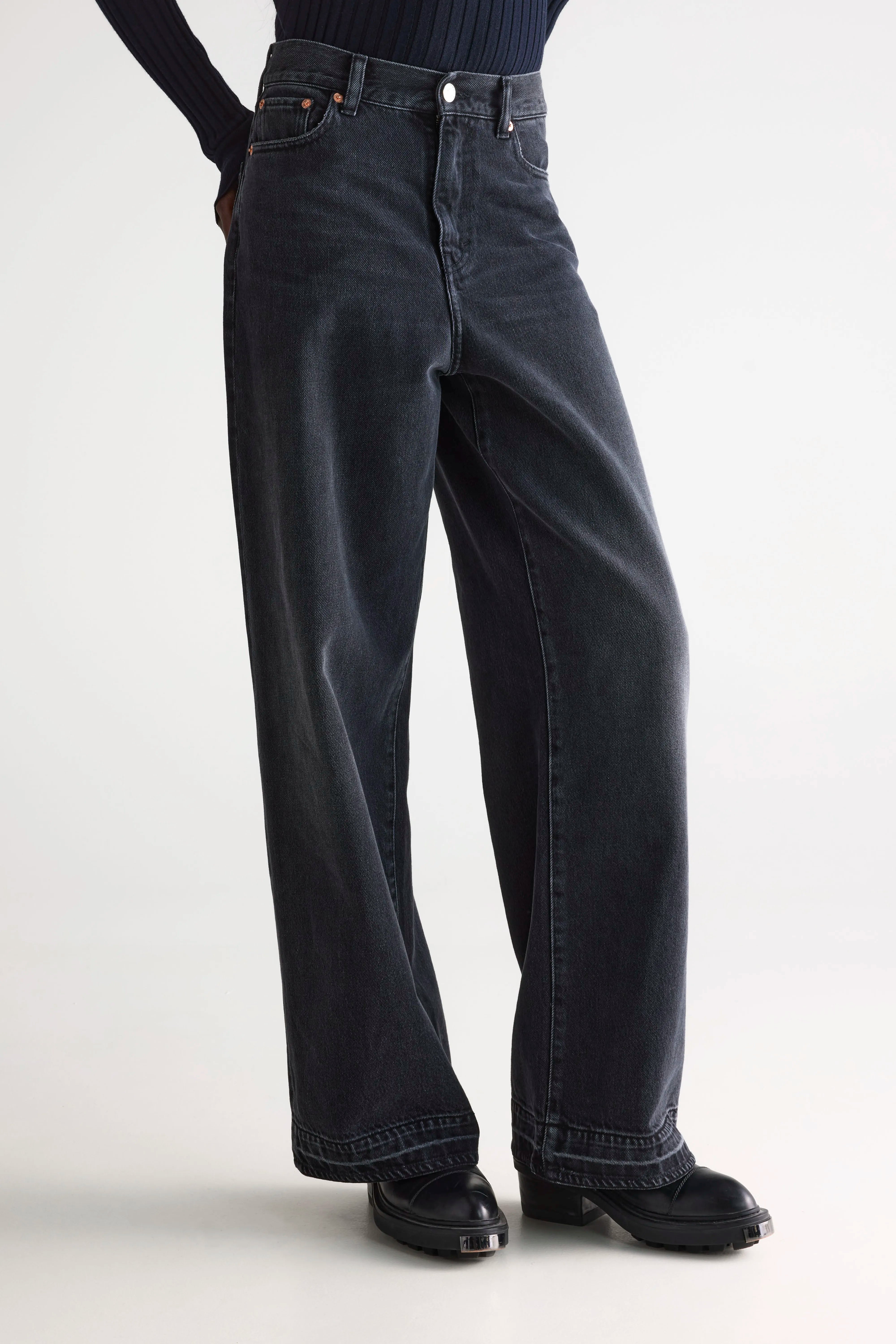 Denim N. 64 wijde jeans (252 / W / USED BLACK)