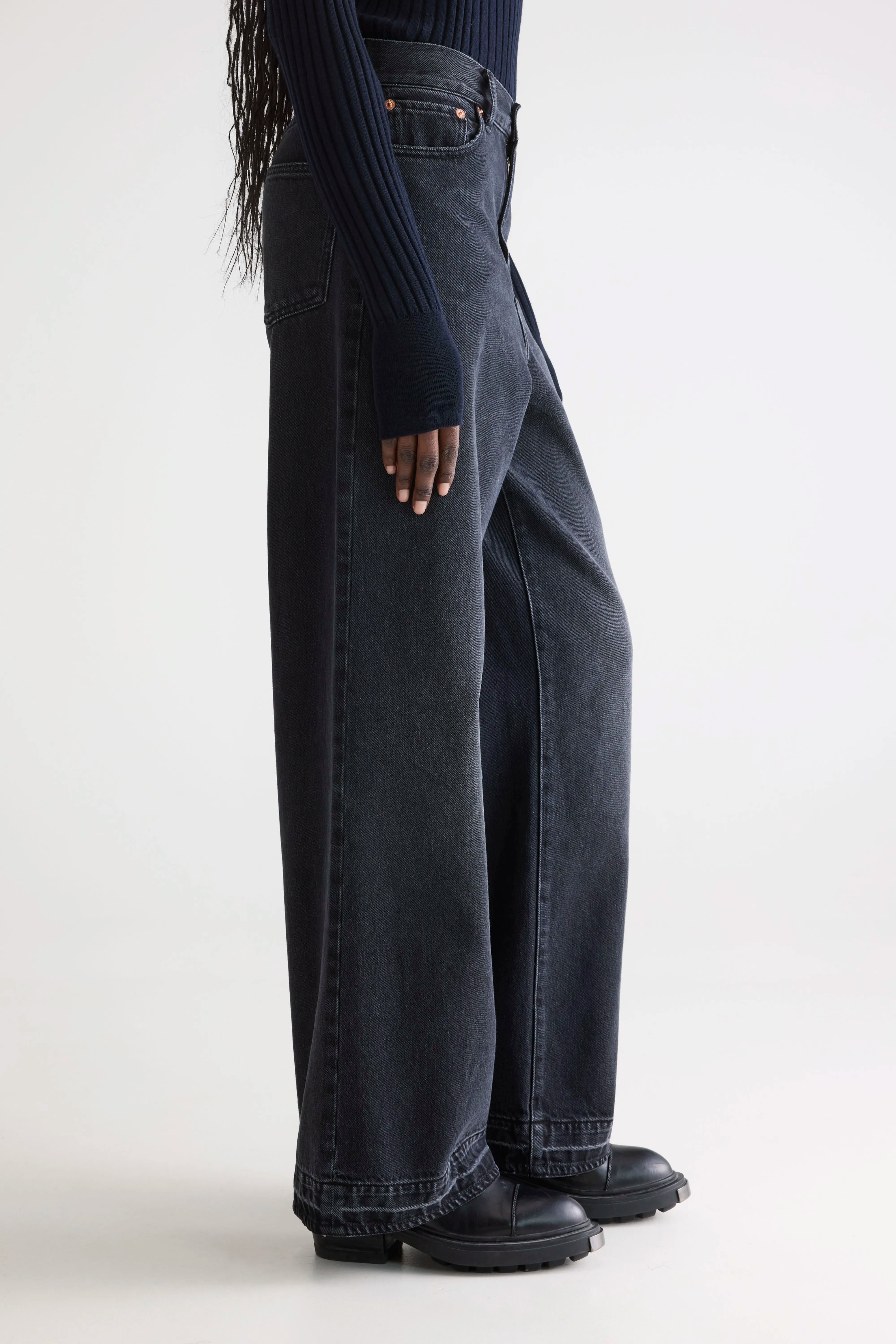 Denim N. 64 Wide Jeans - Used black For Women | Bellerose