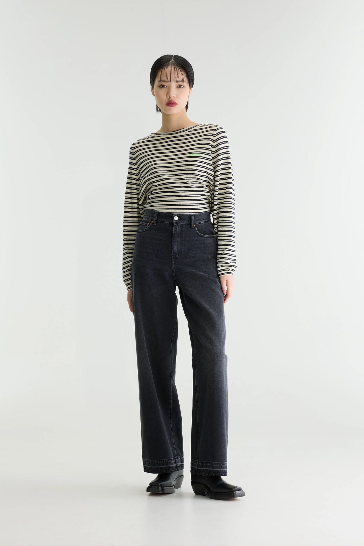 Jean Large - Denim N. 64 - Used black Pour Femme | Bellerose