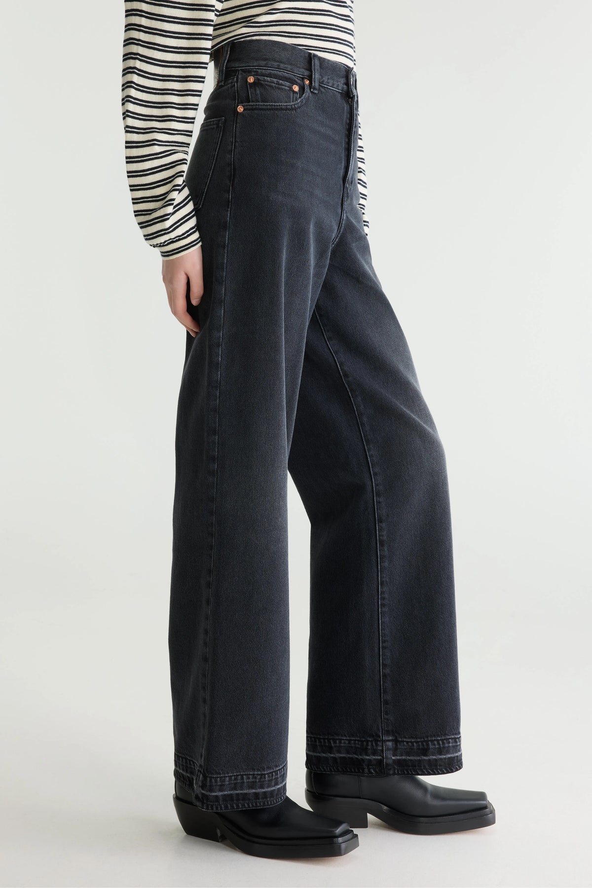 Denim N. 64 - Wide Jeans - Used black For Women | Bellerose