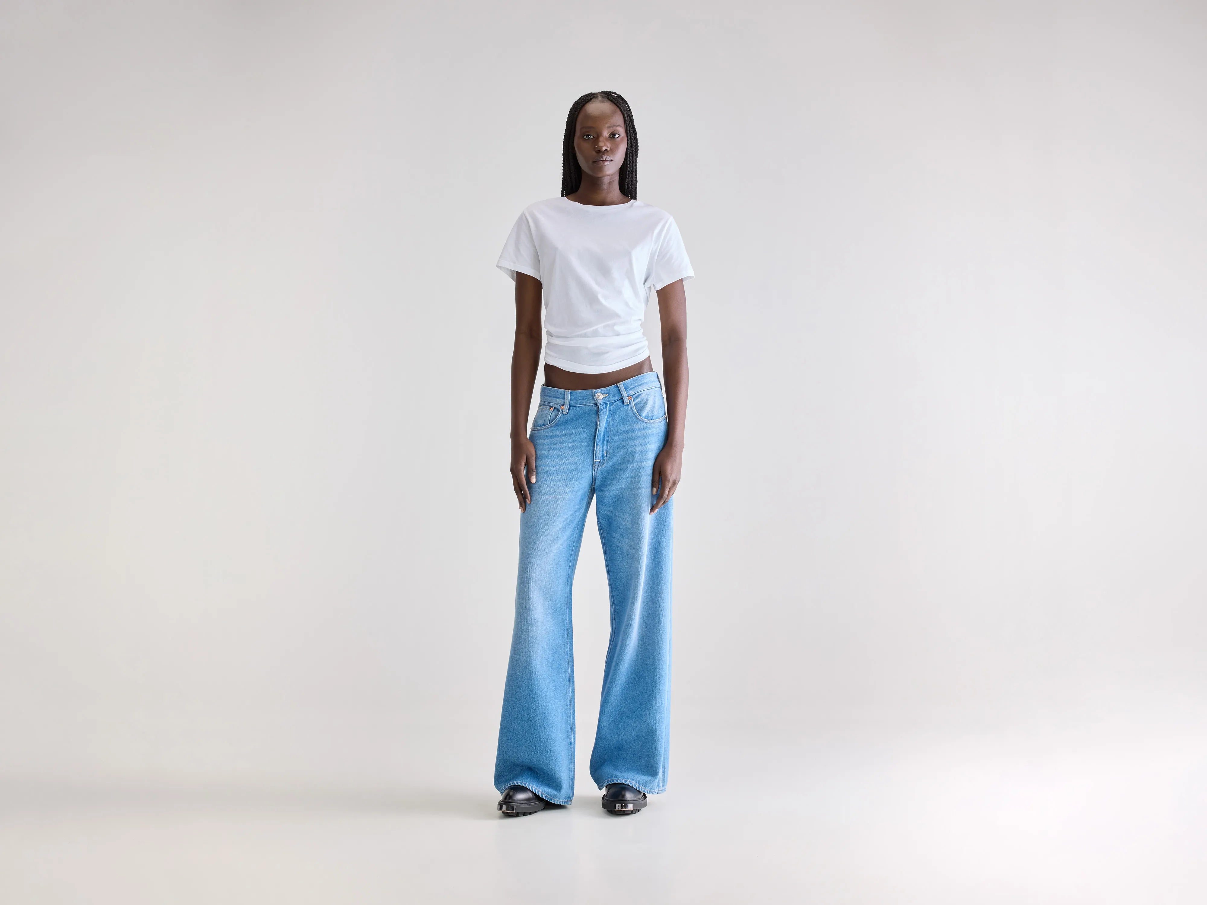 Denim N. 97 wijde jeans (251 / W / LT BLUE BLEACH)
