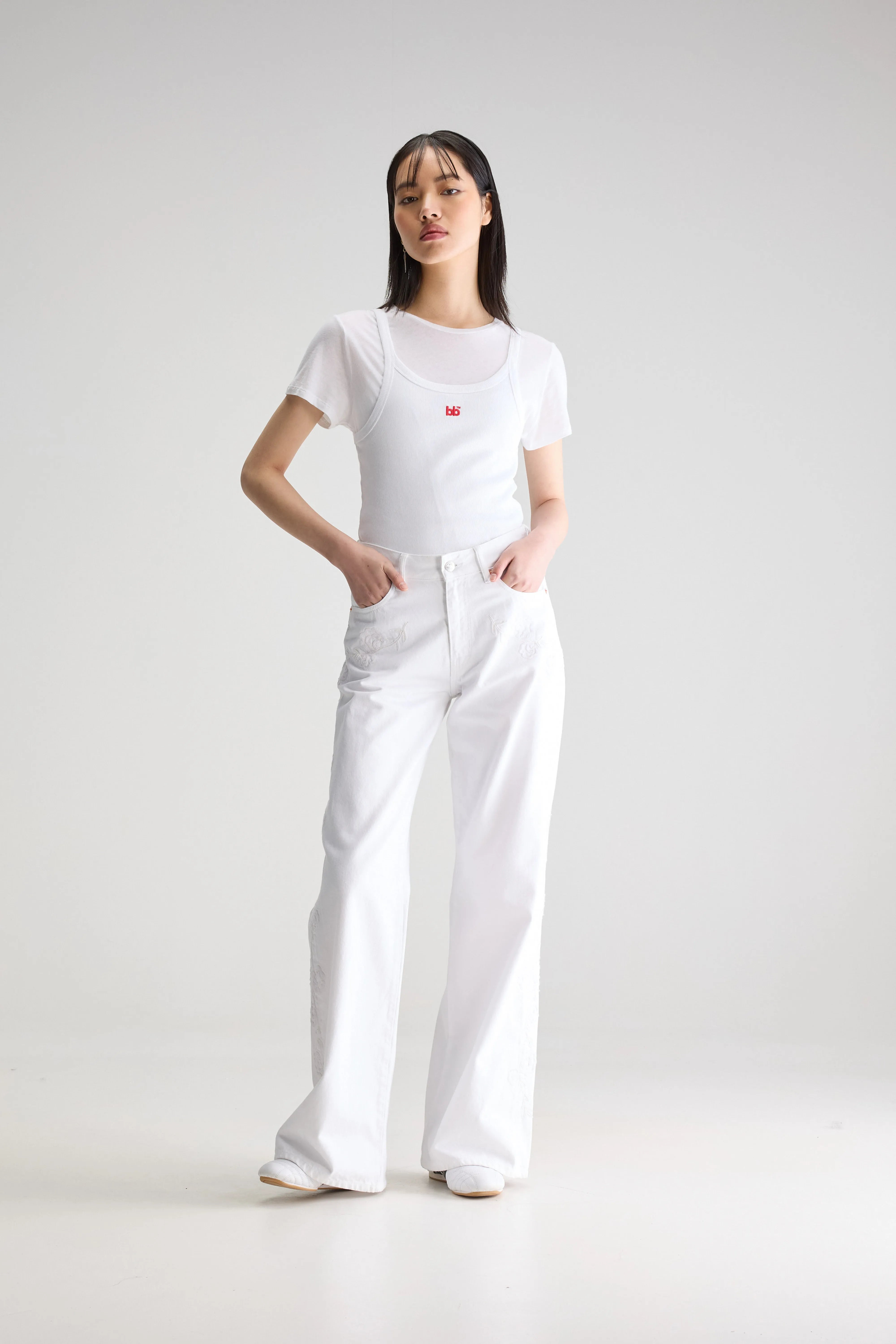 Denim N. 97 Wide Jeans - White For Women | Bellerose