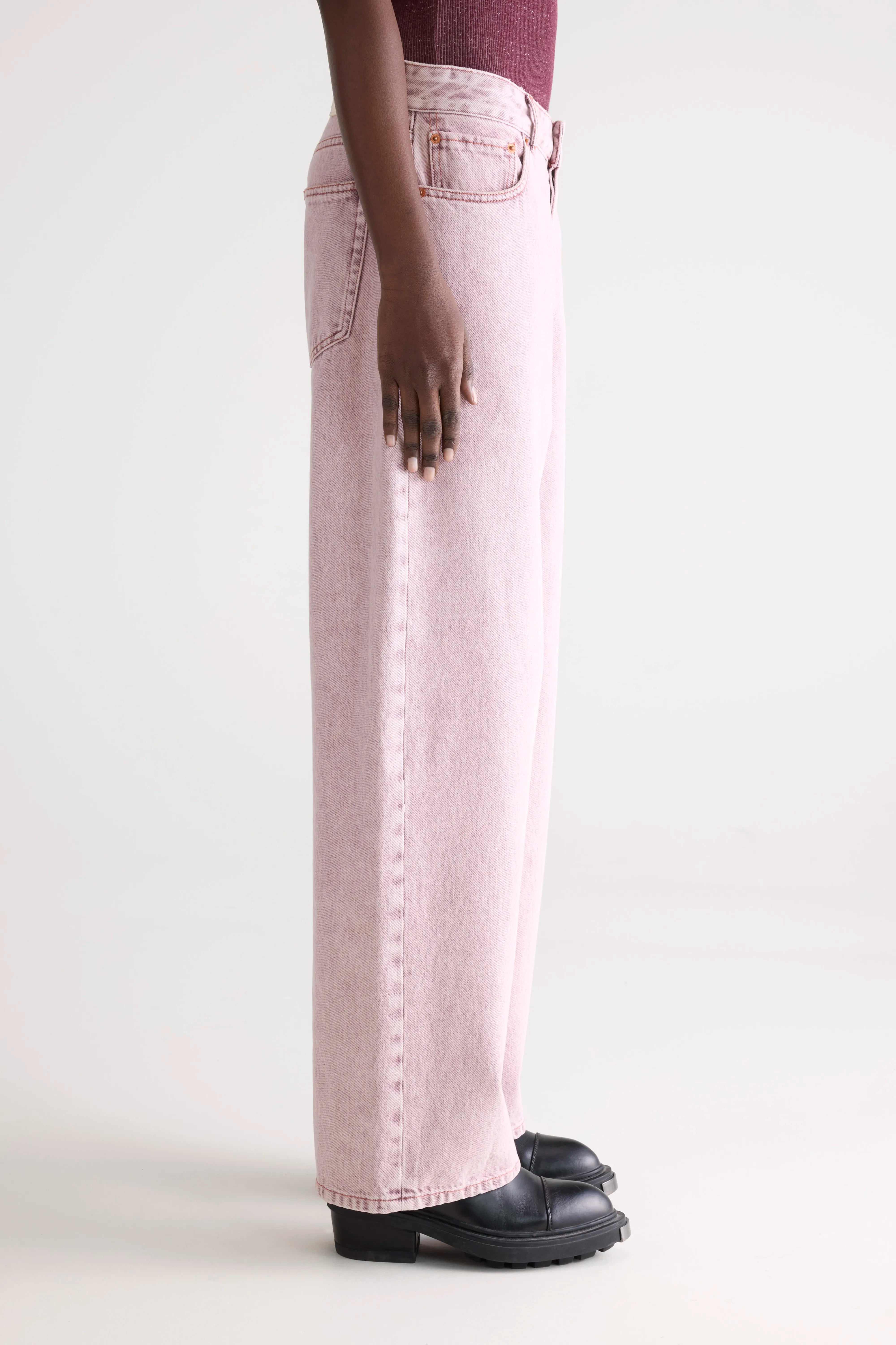 Denim N. 66 wijde jeans (251 / W / PINK SNOW)