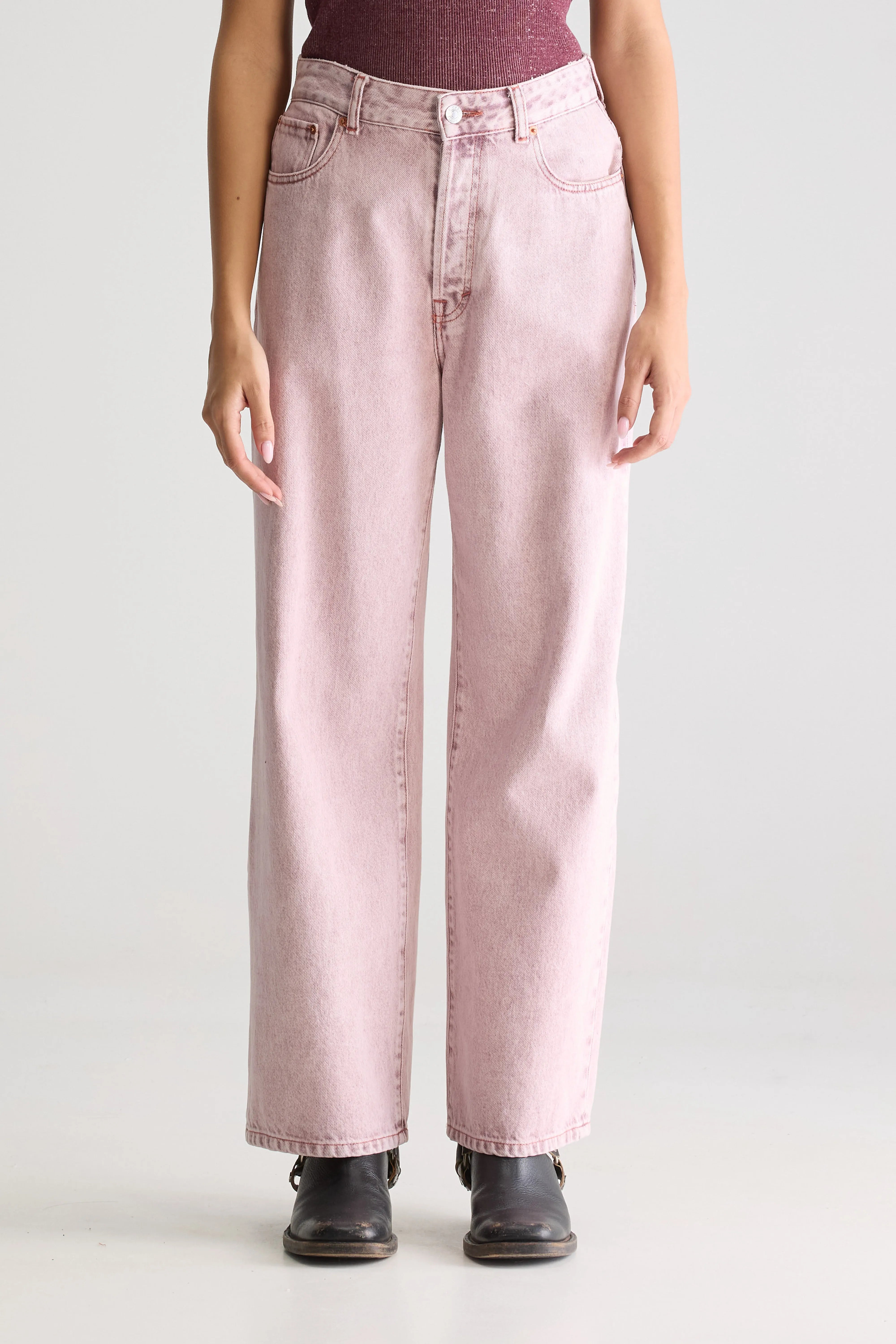 Denim N. 66 Wide Jeans - Pink snow For Women | Bellerose