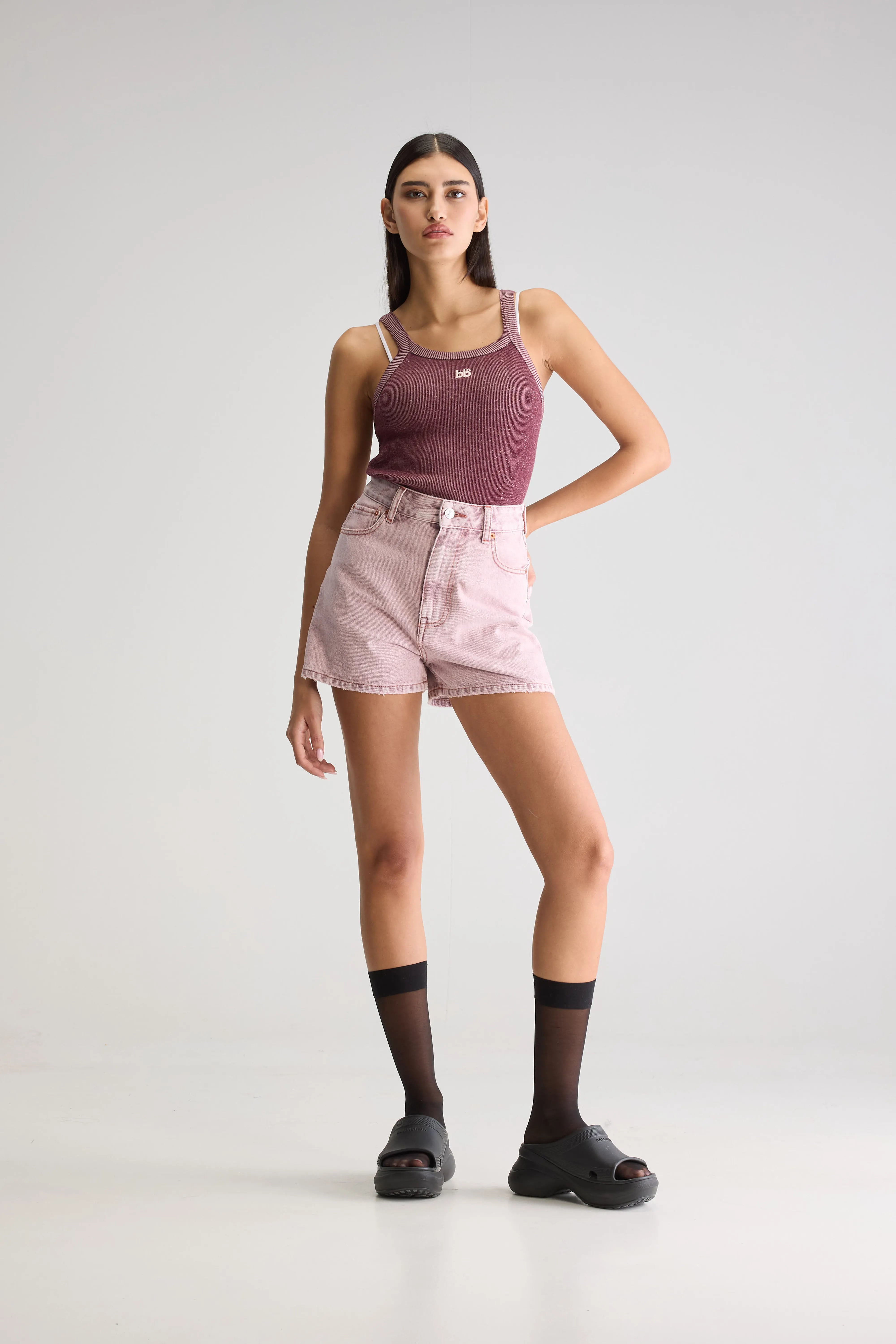 Party Wide Denim Shorts - Pink snow For Women | Bellerose