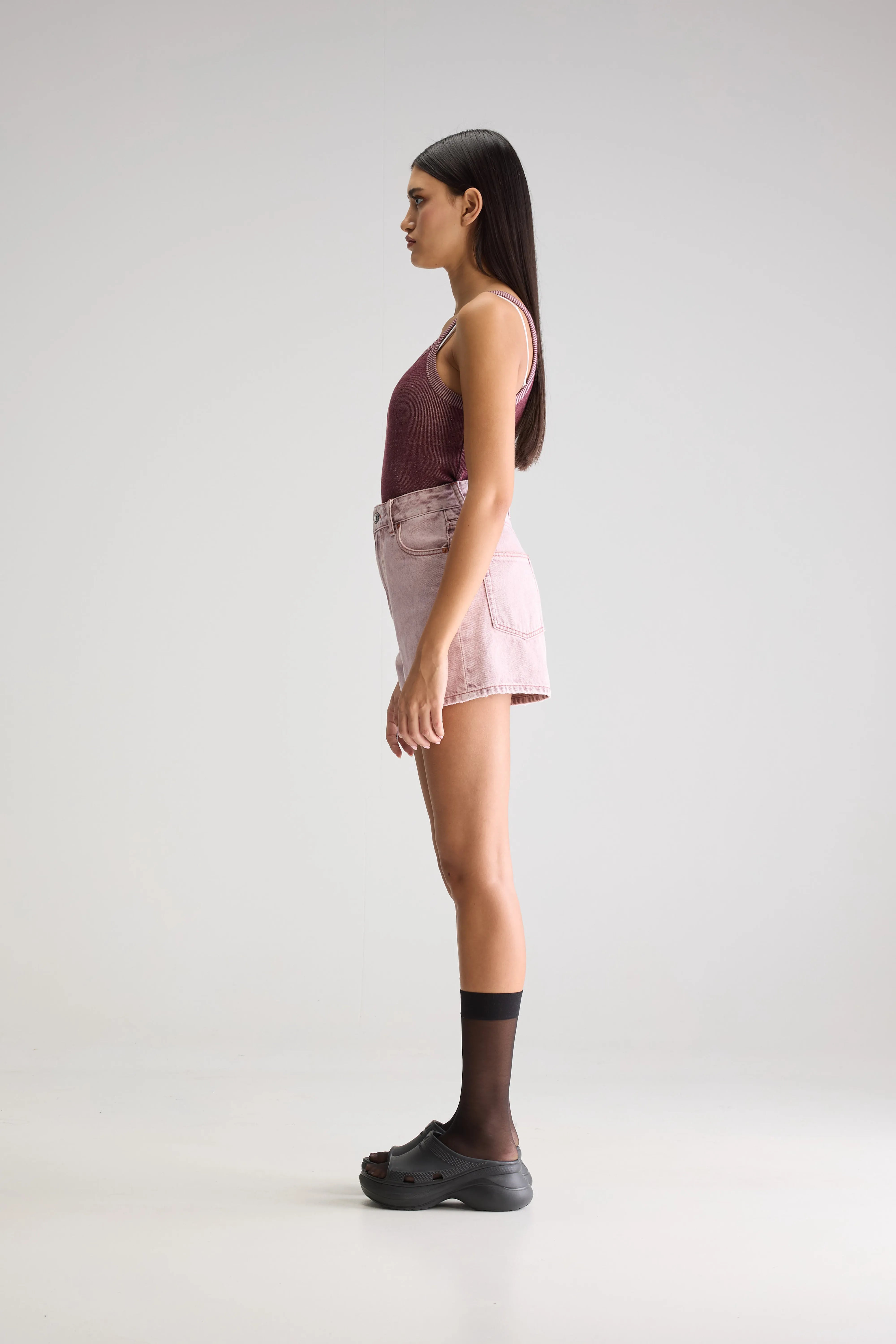 Party Wide Denim Shorts - Pink snow For Women | Bellerose