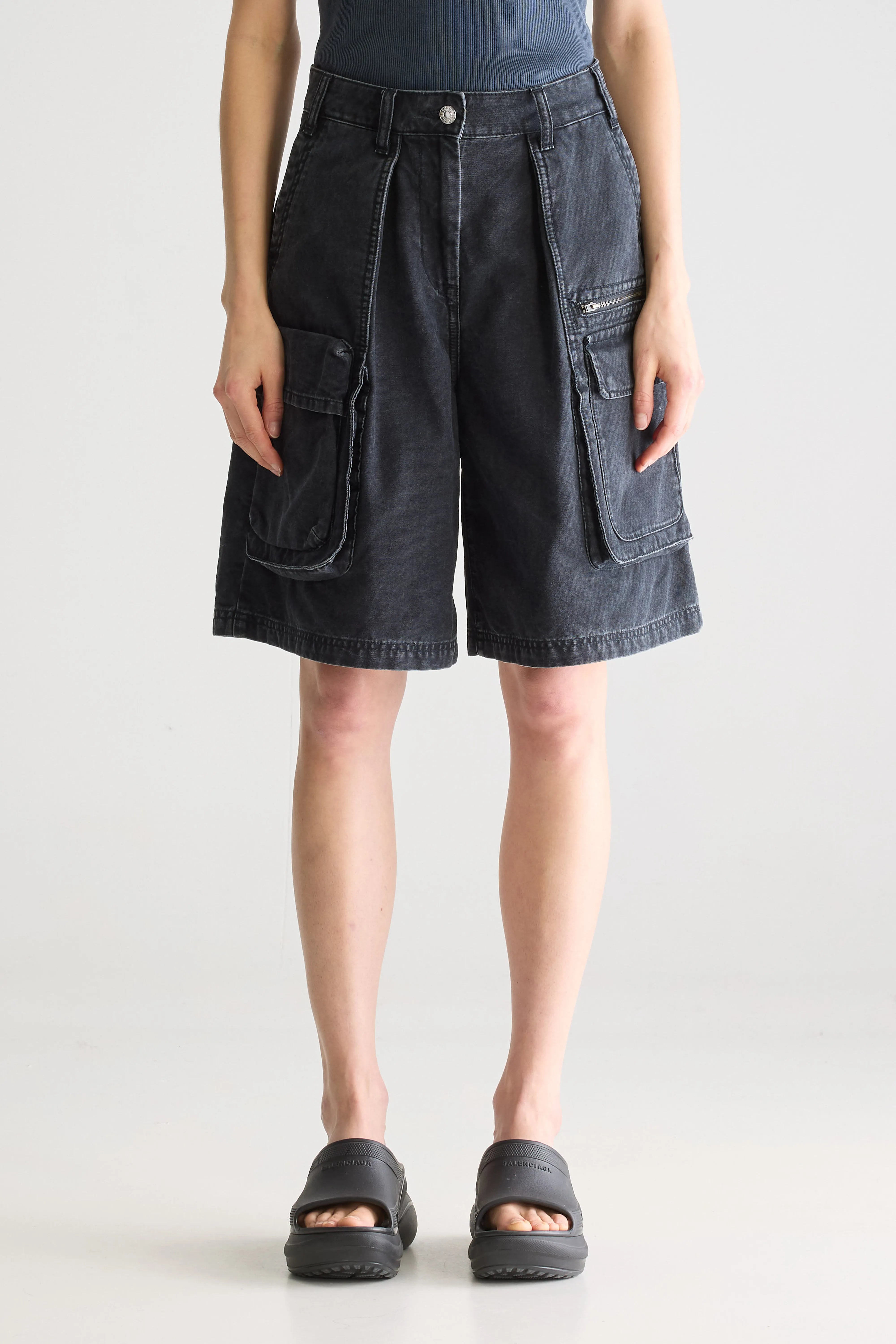 Short Cargo Long Penley - Charcoal Pour Femme | Bellerose