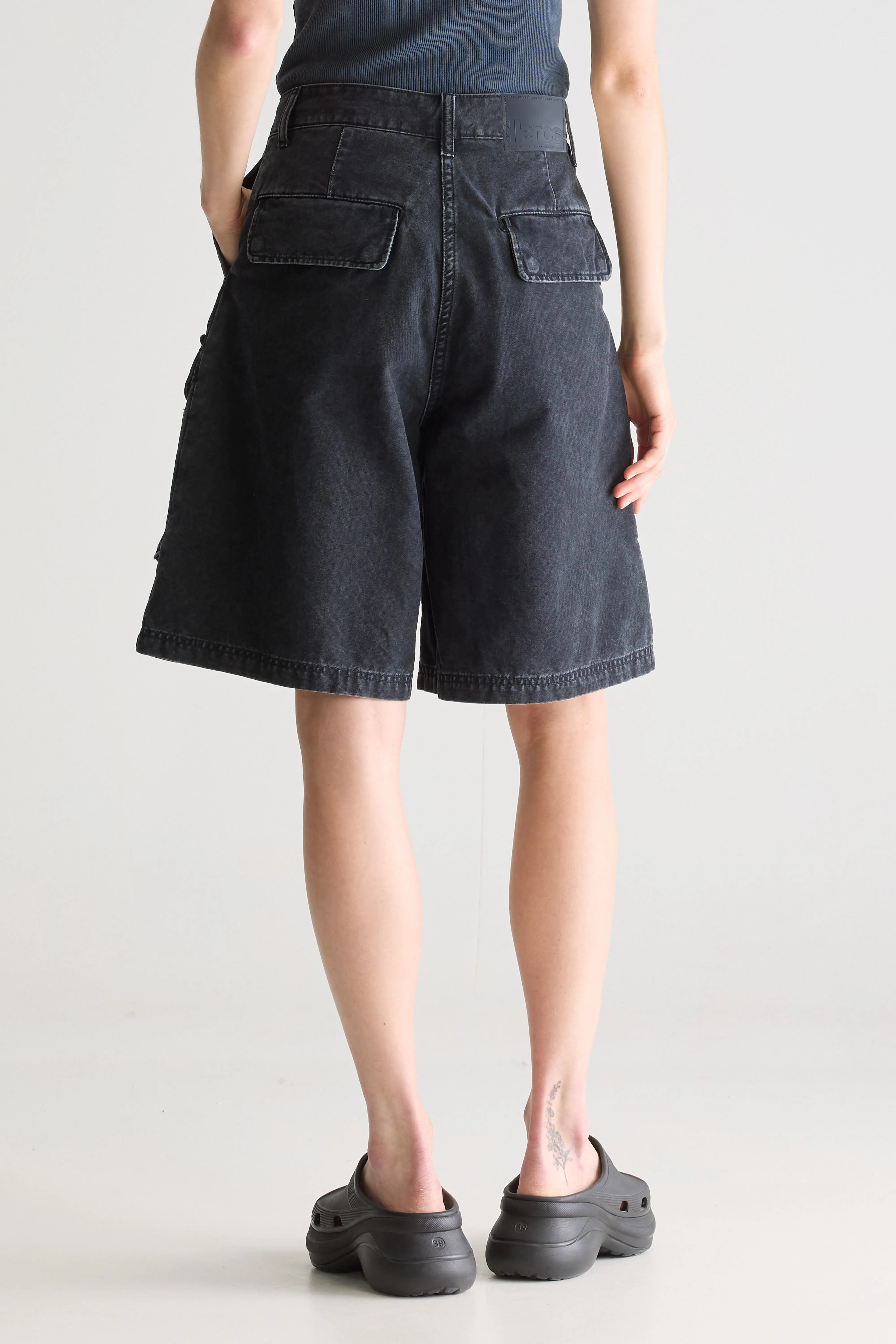 Penley Long Cargo Shorts - Charcoal For Women | Bellerose