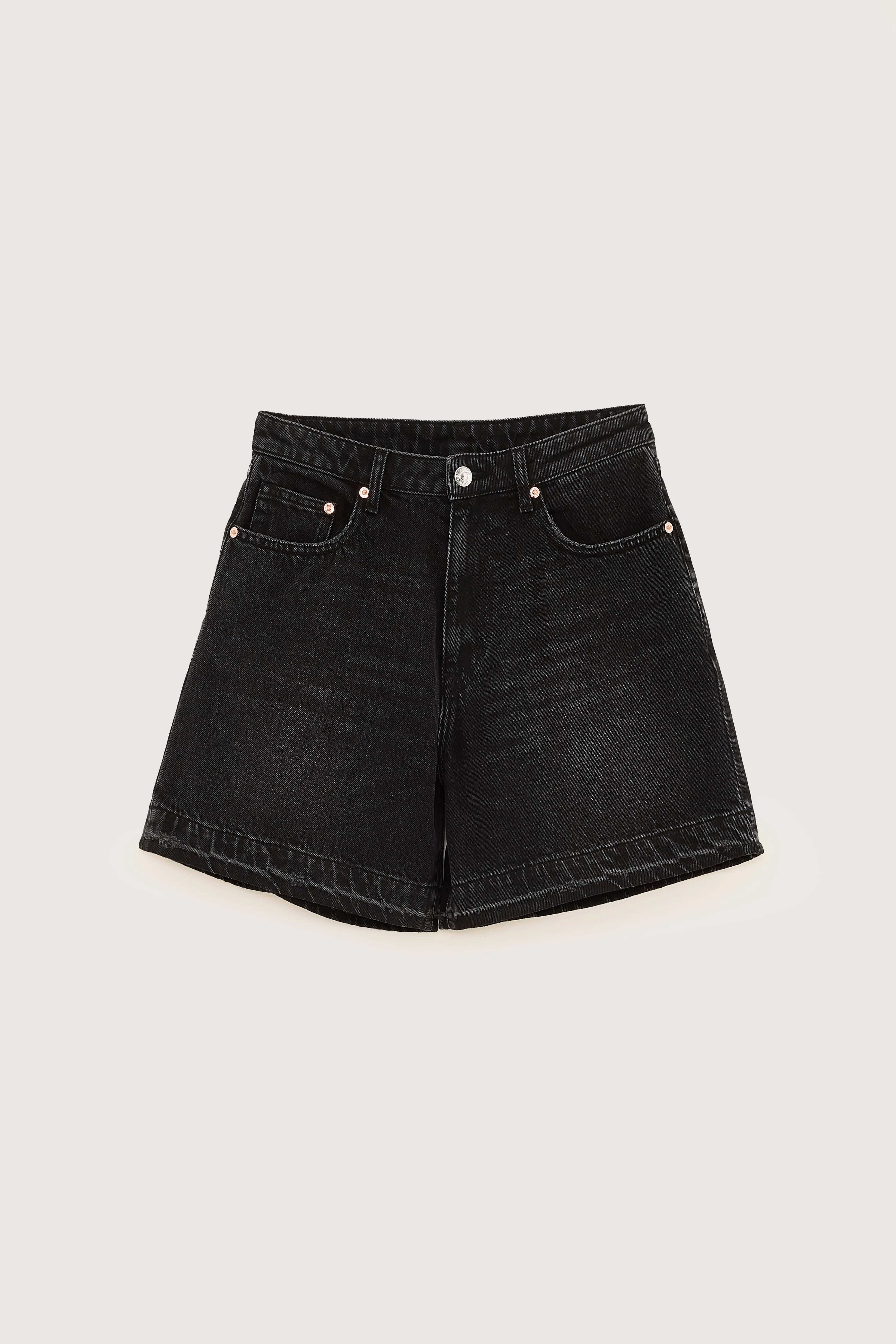 Pactol wide denim shorts (251 / W / USED BLACK)