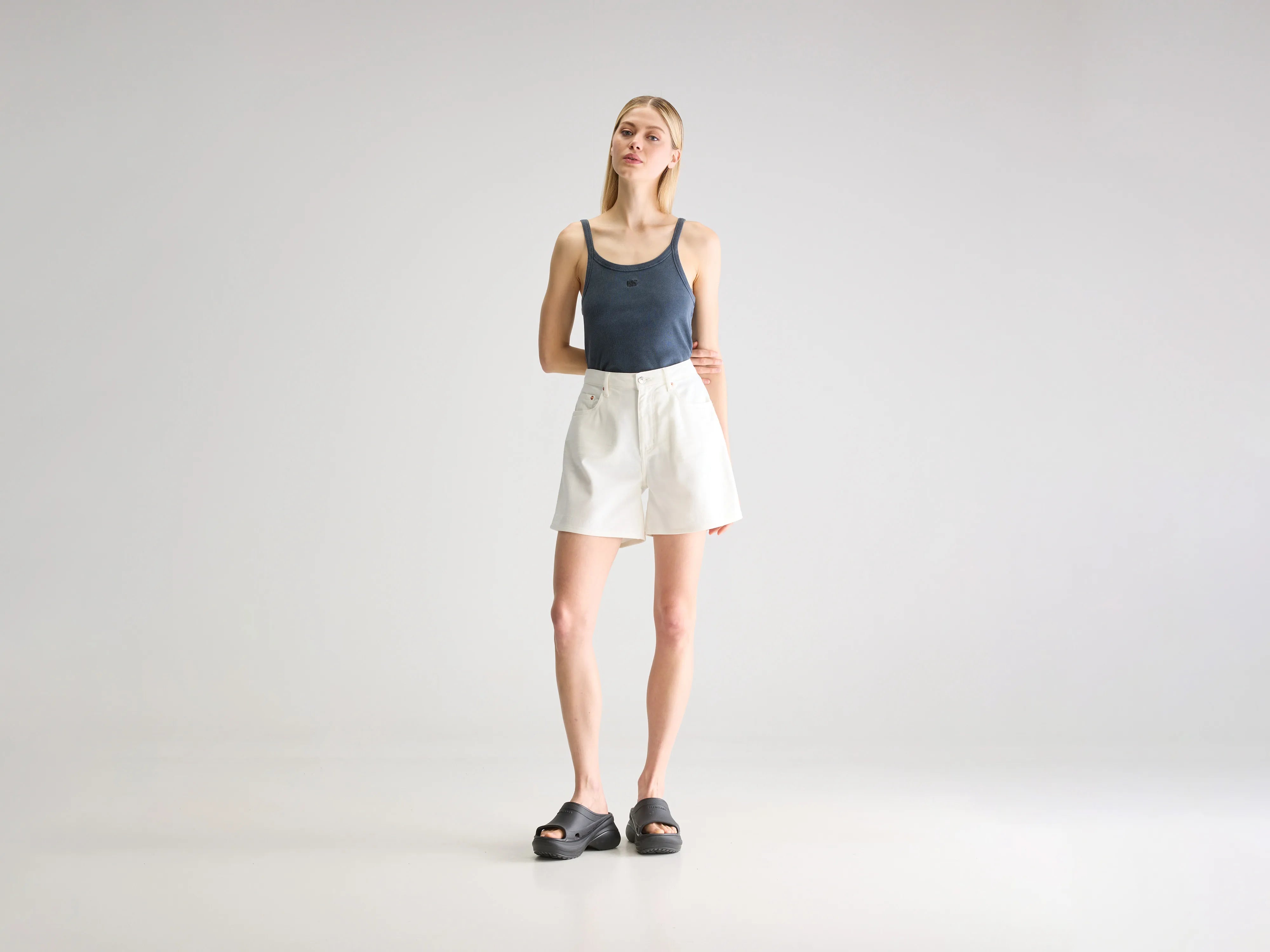 Pactol wijde denim shorts (251 / W / WHITE)