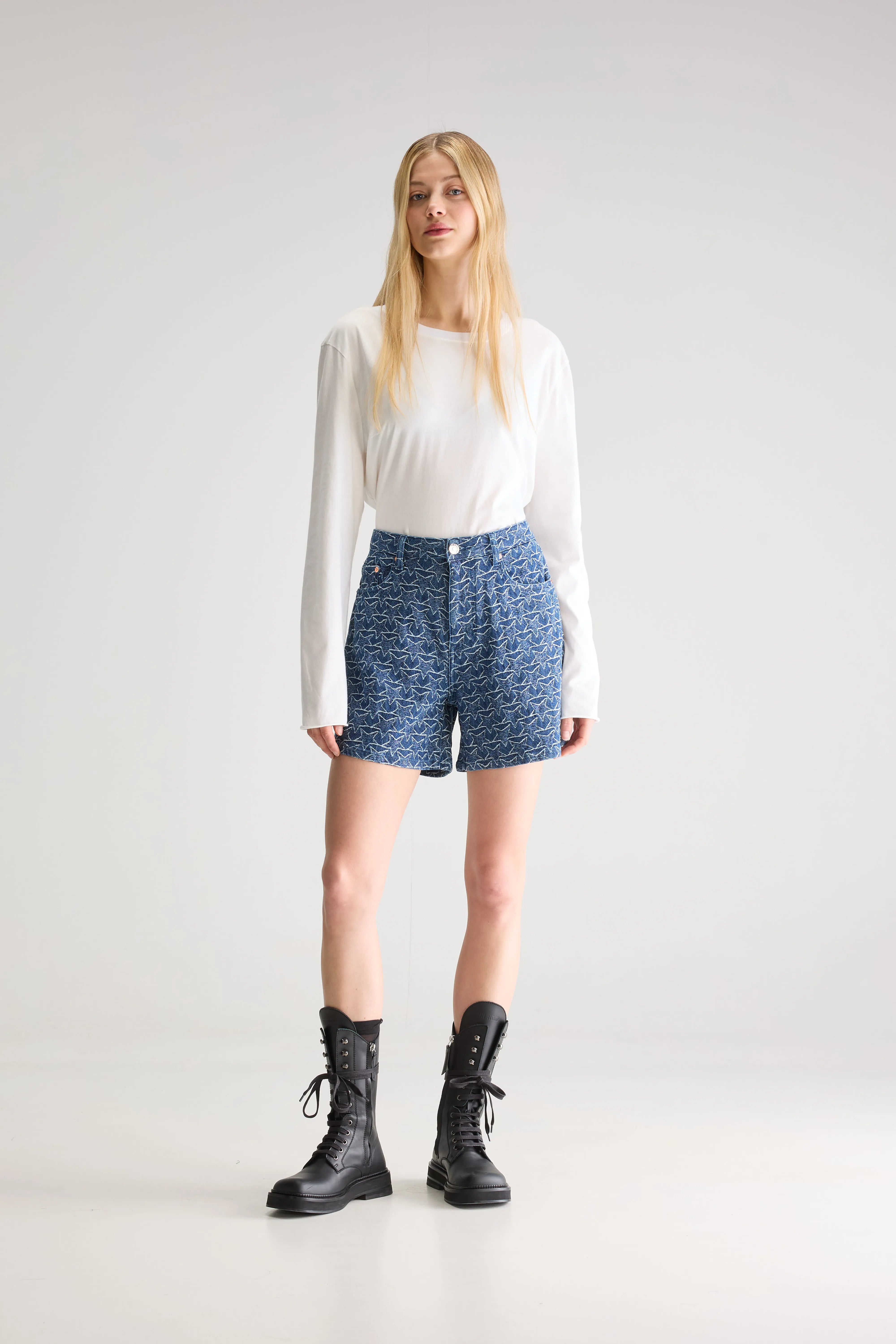 Pactol Wide Denim Shorts - Rinse For Women | Bellerose