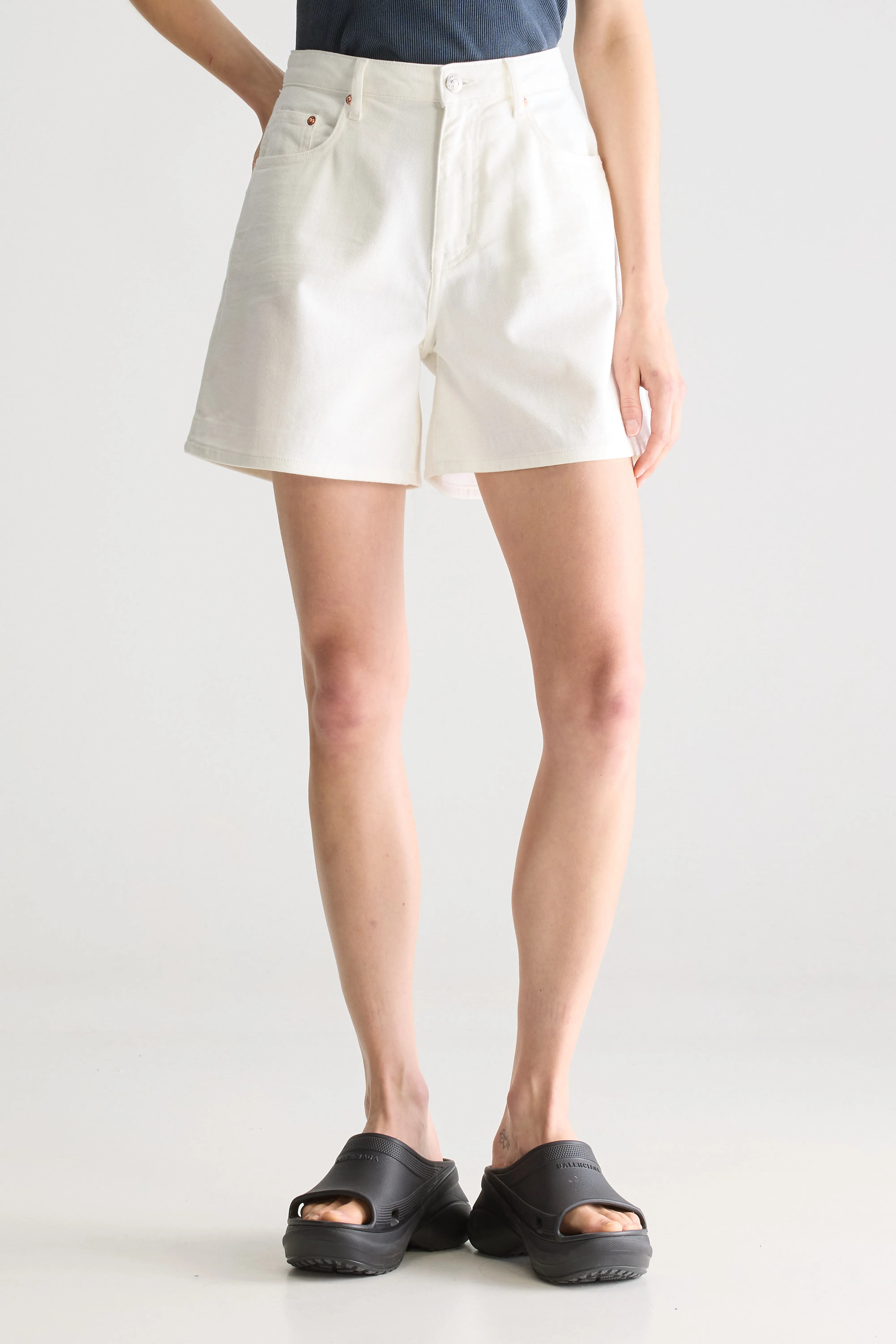 Pactol Wijde Denim Shorts - White Voor Dames | Bellerose