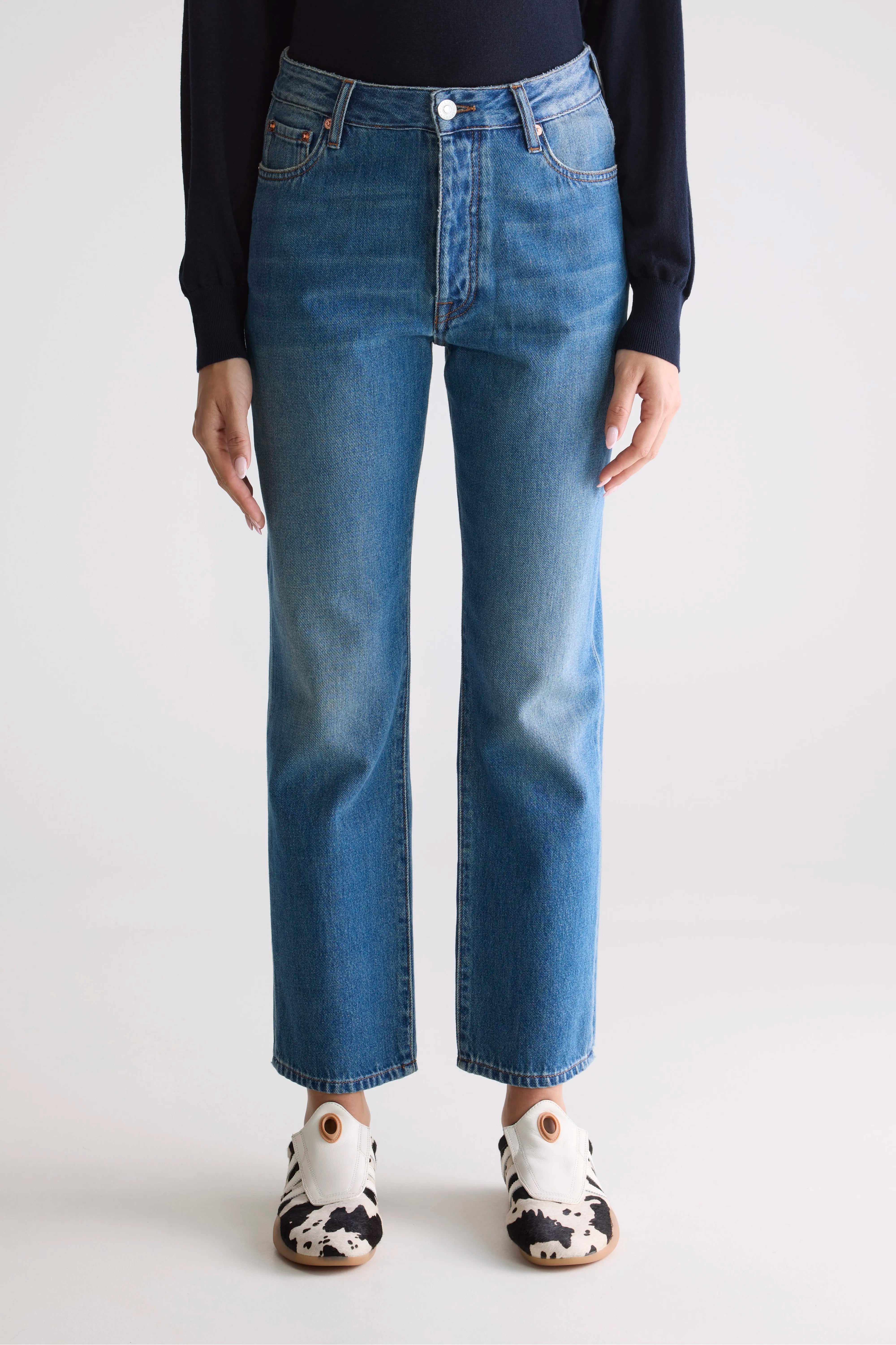 Denim N. 34 Jean Régulier - Used md blue Pour Femme | Bellerose