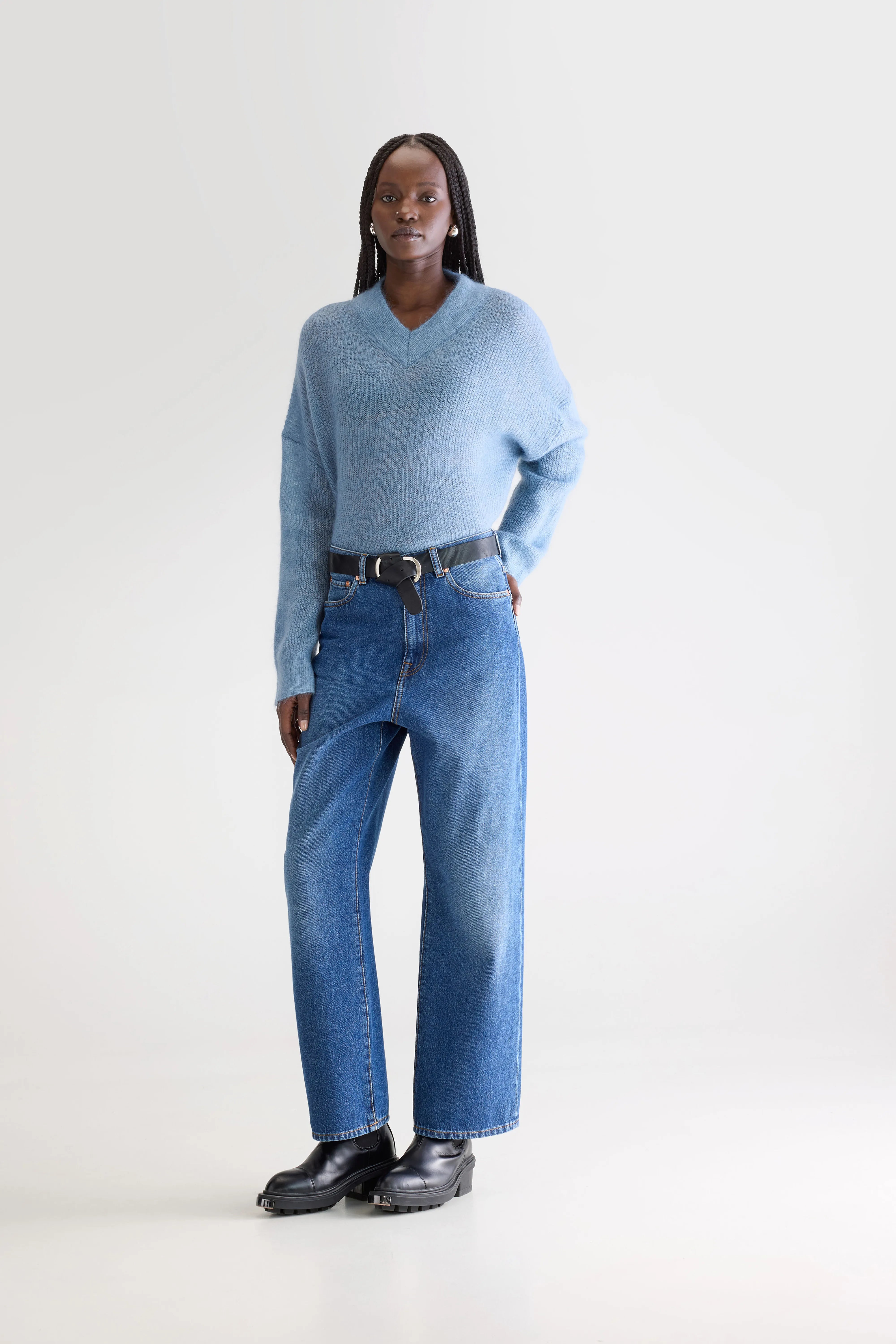 Denim N. 61 Wide Jeans - Stone wash For Women | Bellerose