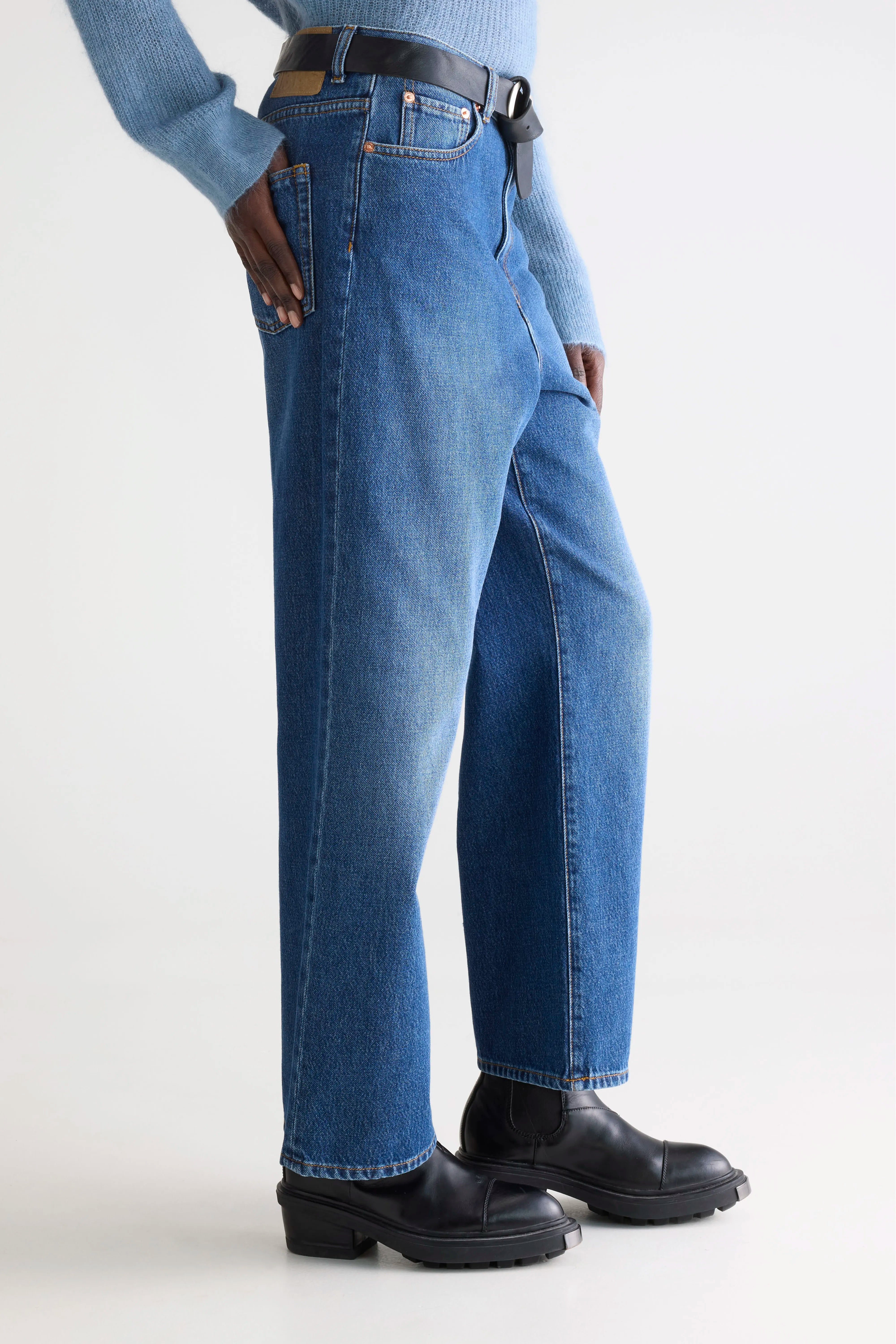 Denim N. 61 Wide Jeans - Stone wash For Women | Bellerose
