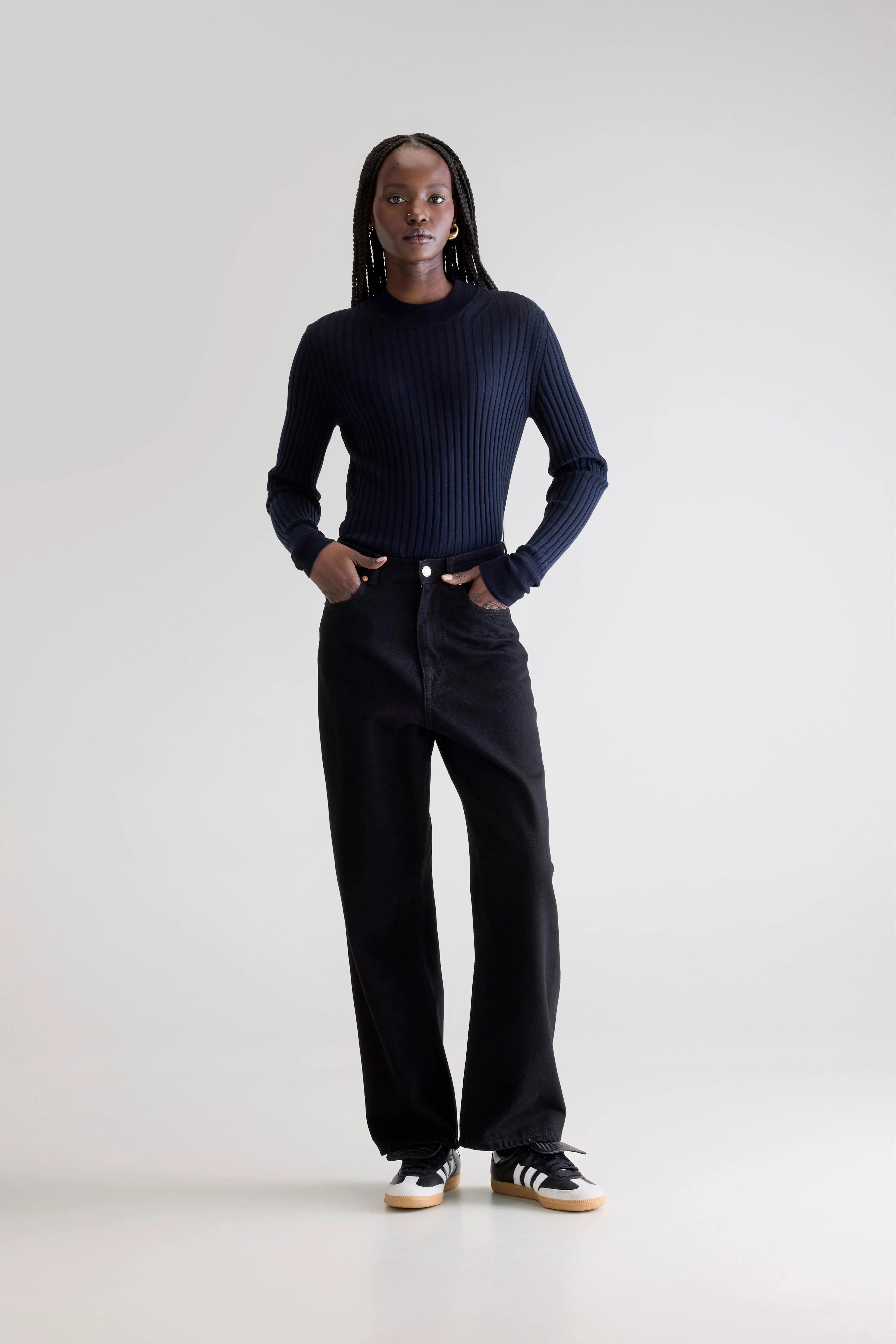 Denim N. 61 Wide Jeans - Black rinse For Women | Bellerose
