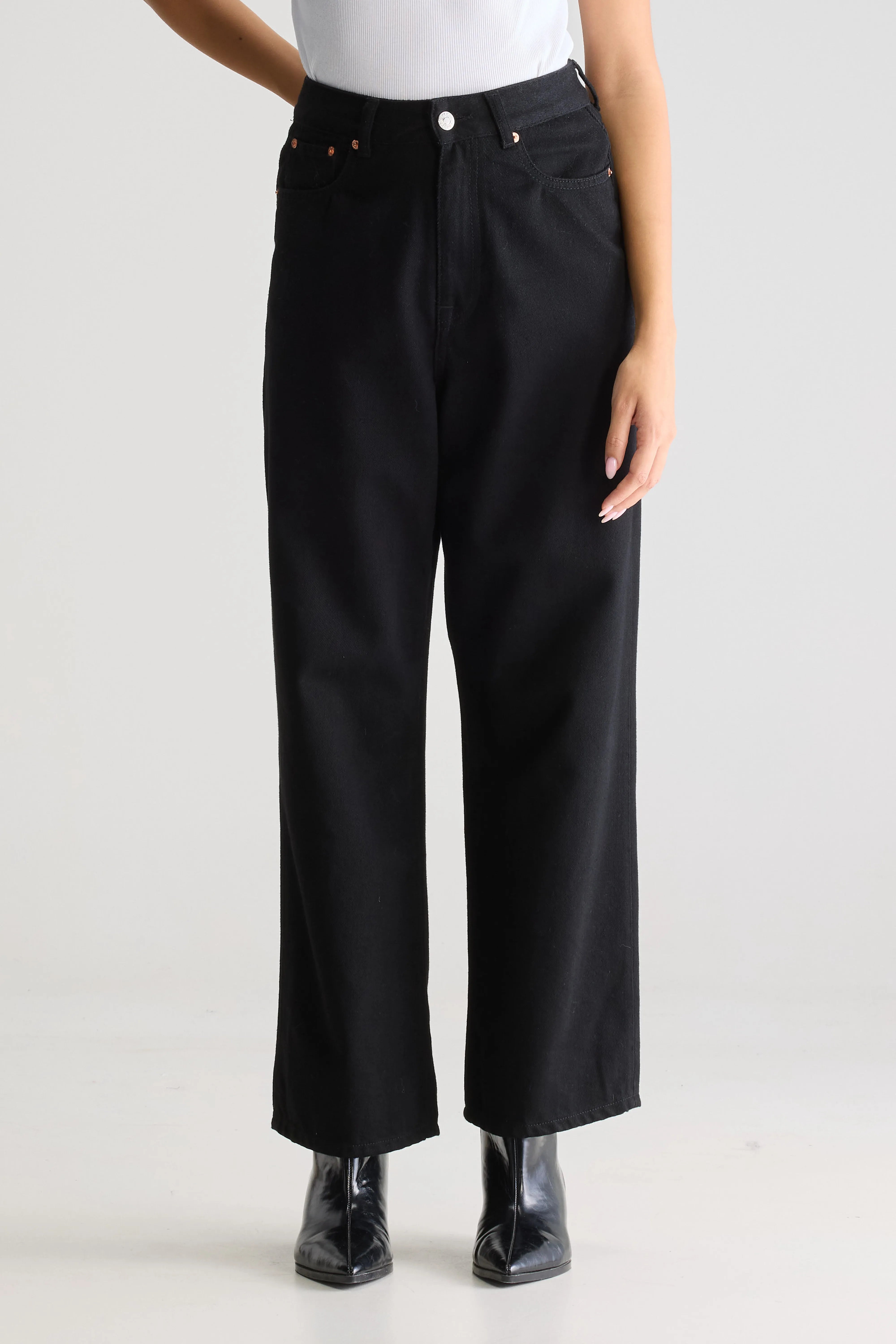 Denim N. 61 Wide Jeans - Black rinse For Women | Bellerose