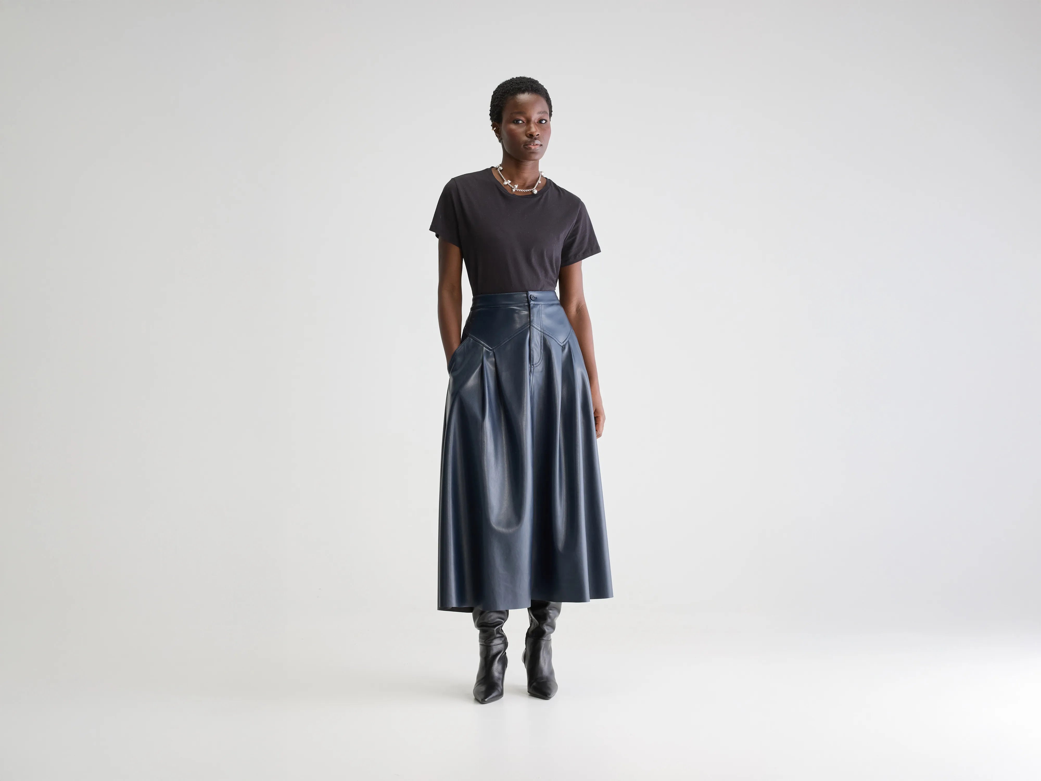 Gala midi-rok met uitlopende snit (251 / W / CAPTAIN)