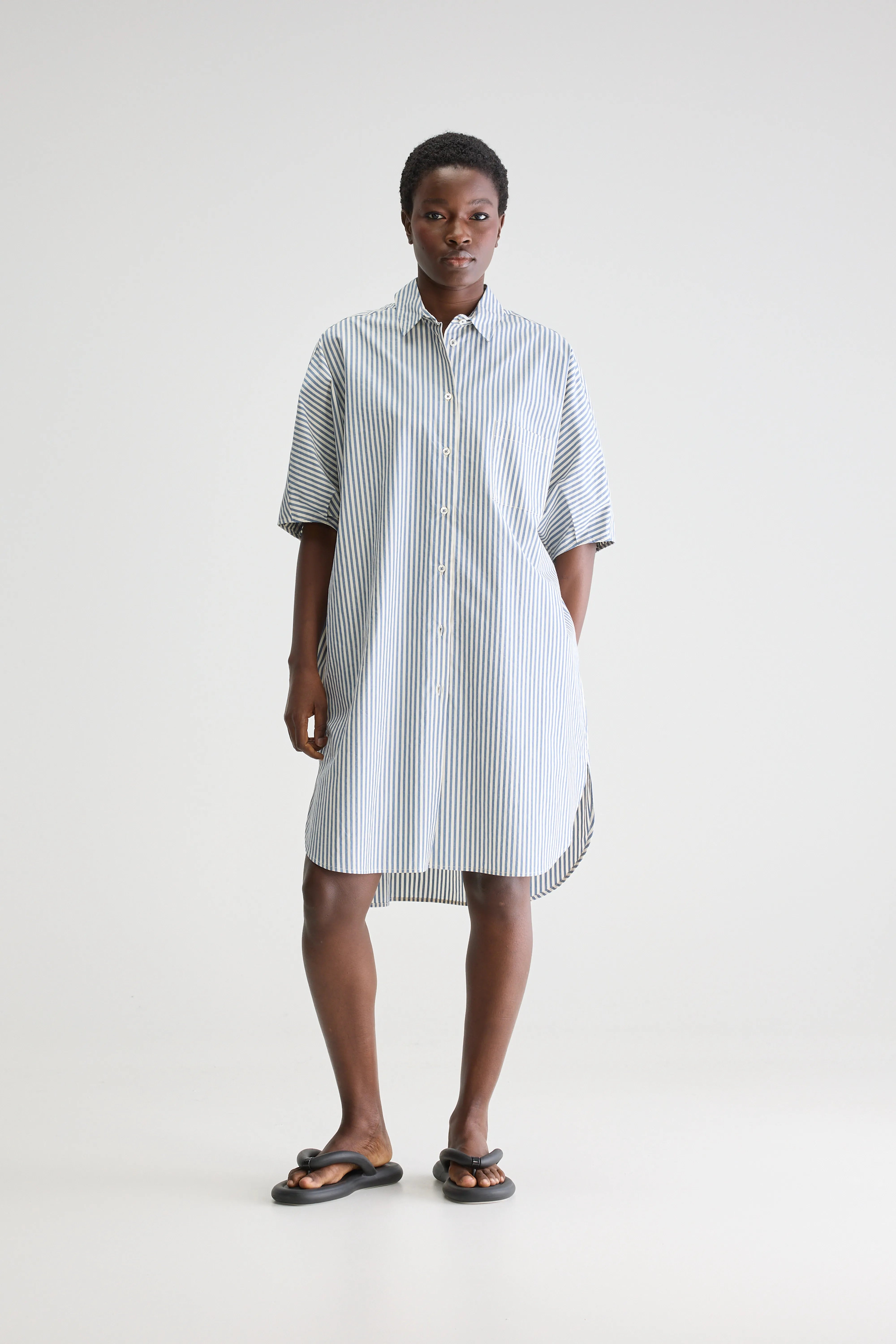 Jeanne Shirt Dress - Blue shirt / Seafoam For Women | Bellerose