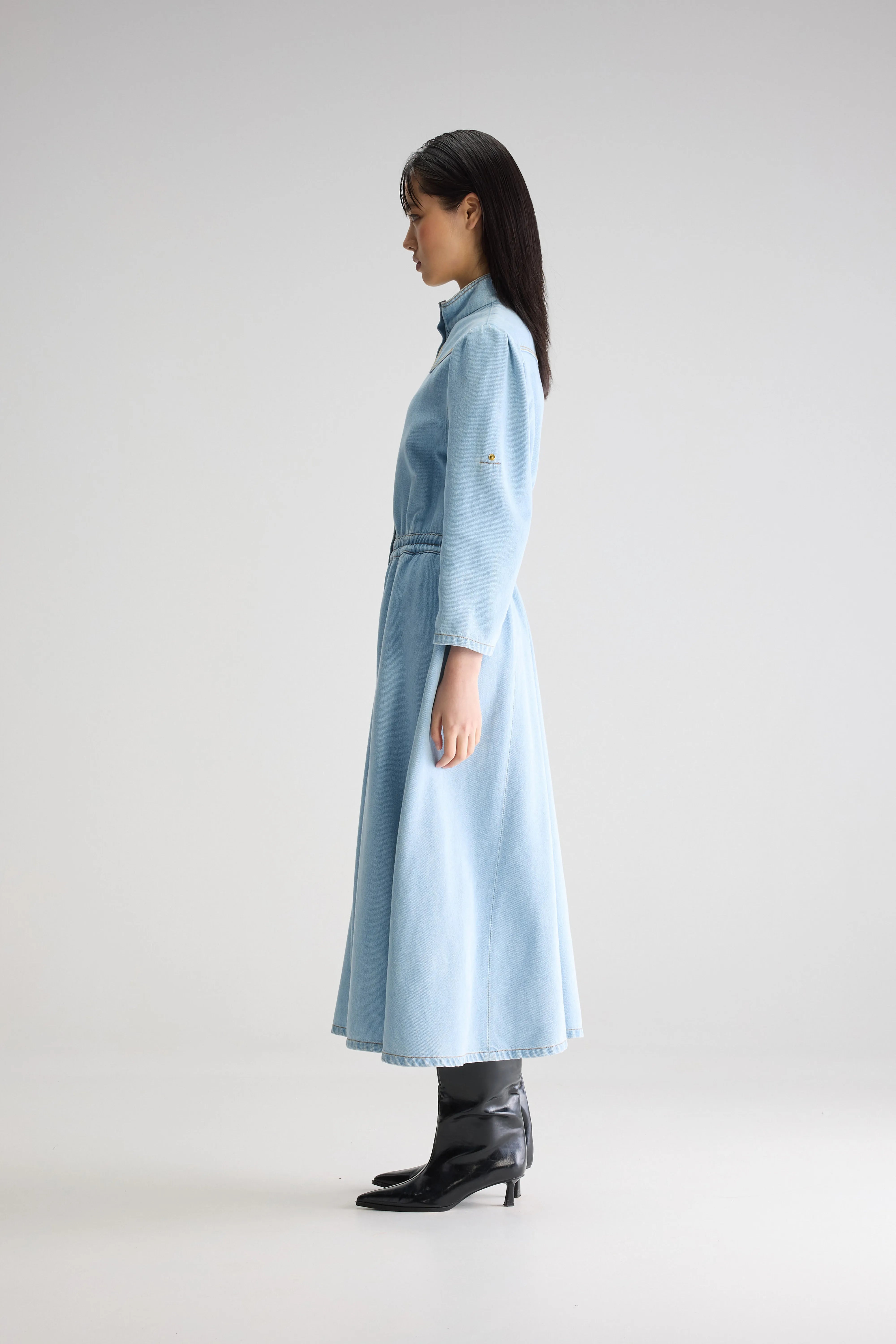 Pakita Denim Midi Dress - Lt blue bleach For Women | Bellerose