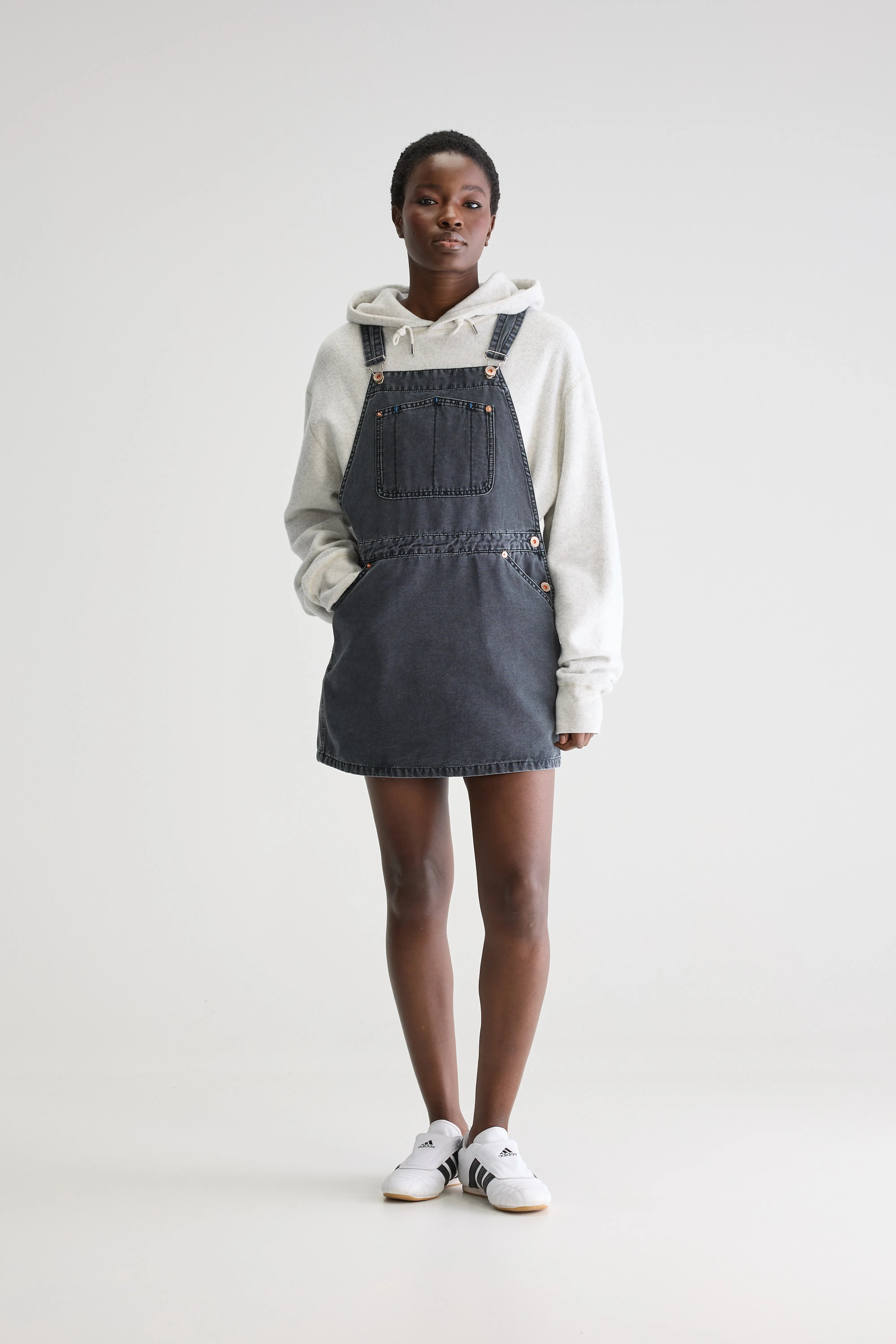 Piama Mini Overall Dress - Charcoal For Women | Bellerose