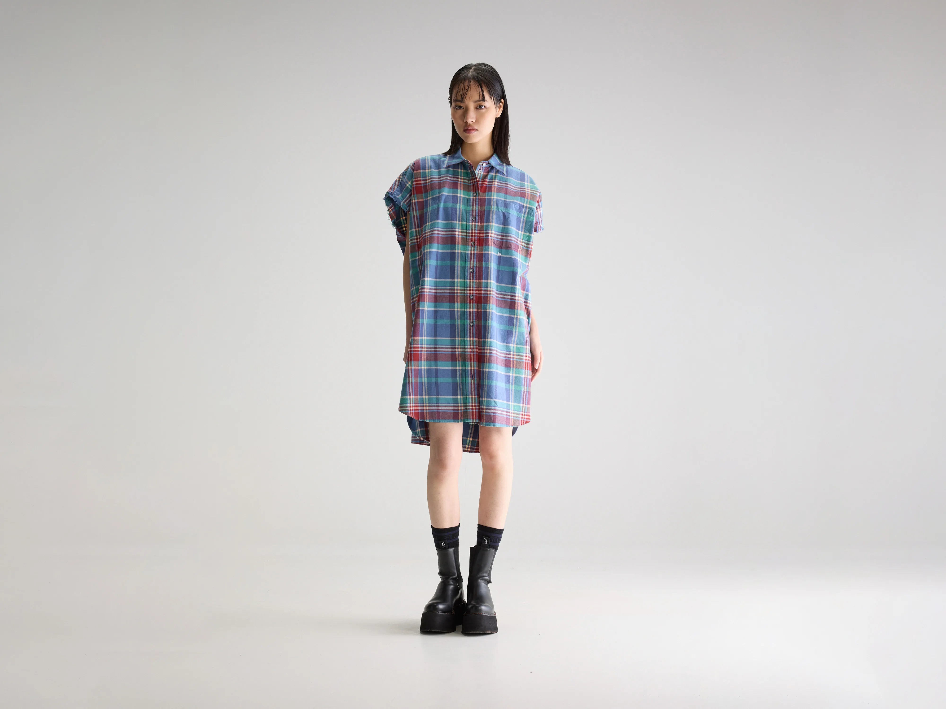 Robe chemise sans manches Gianna (251 / W / CHECK A)