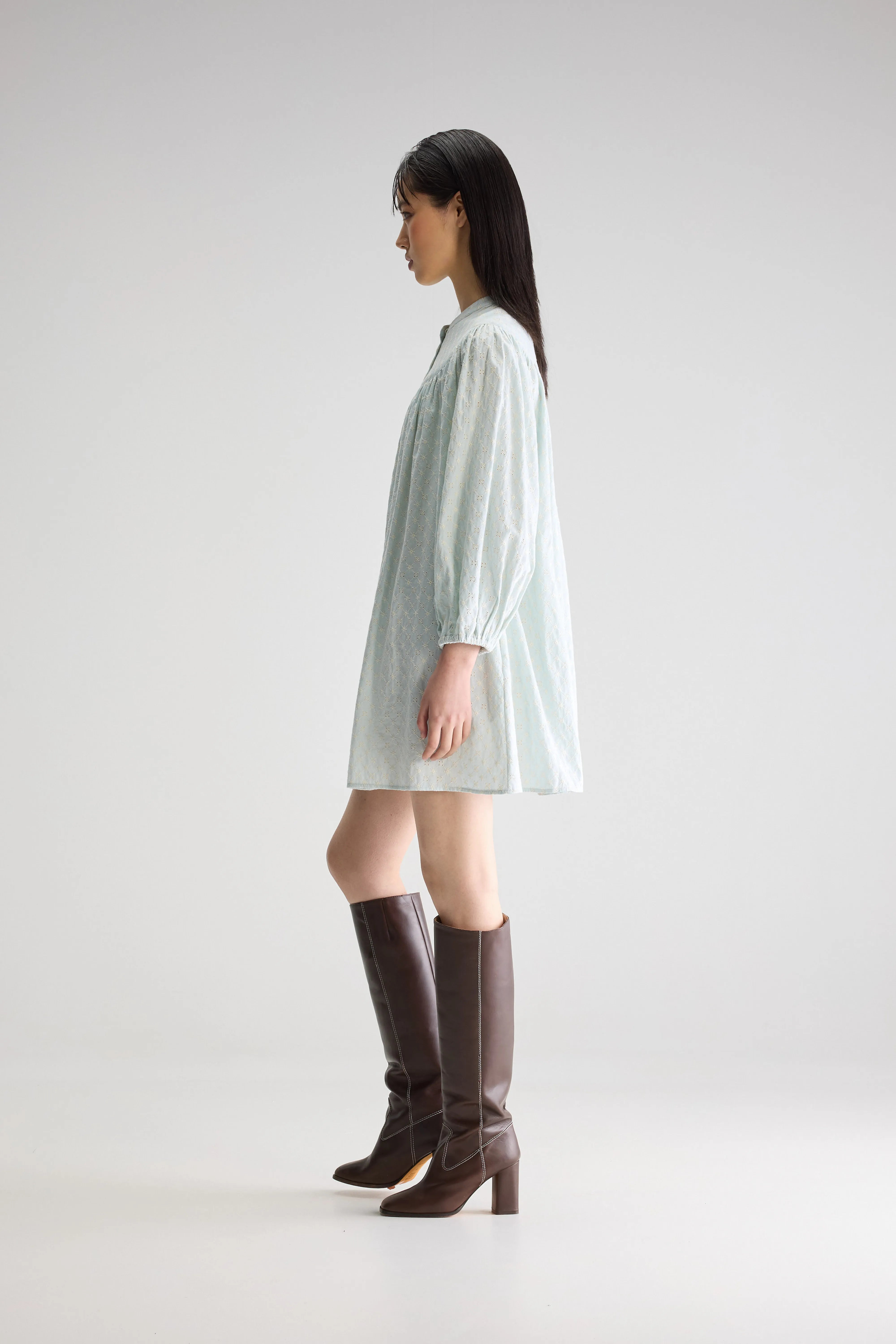 Hilona Babydoll Dress - Stone blue For Women | Bellerose