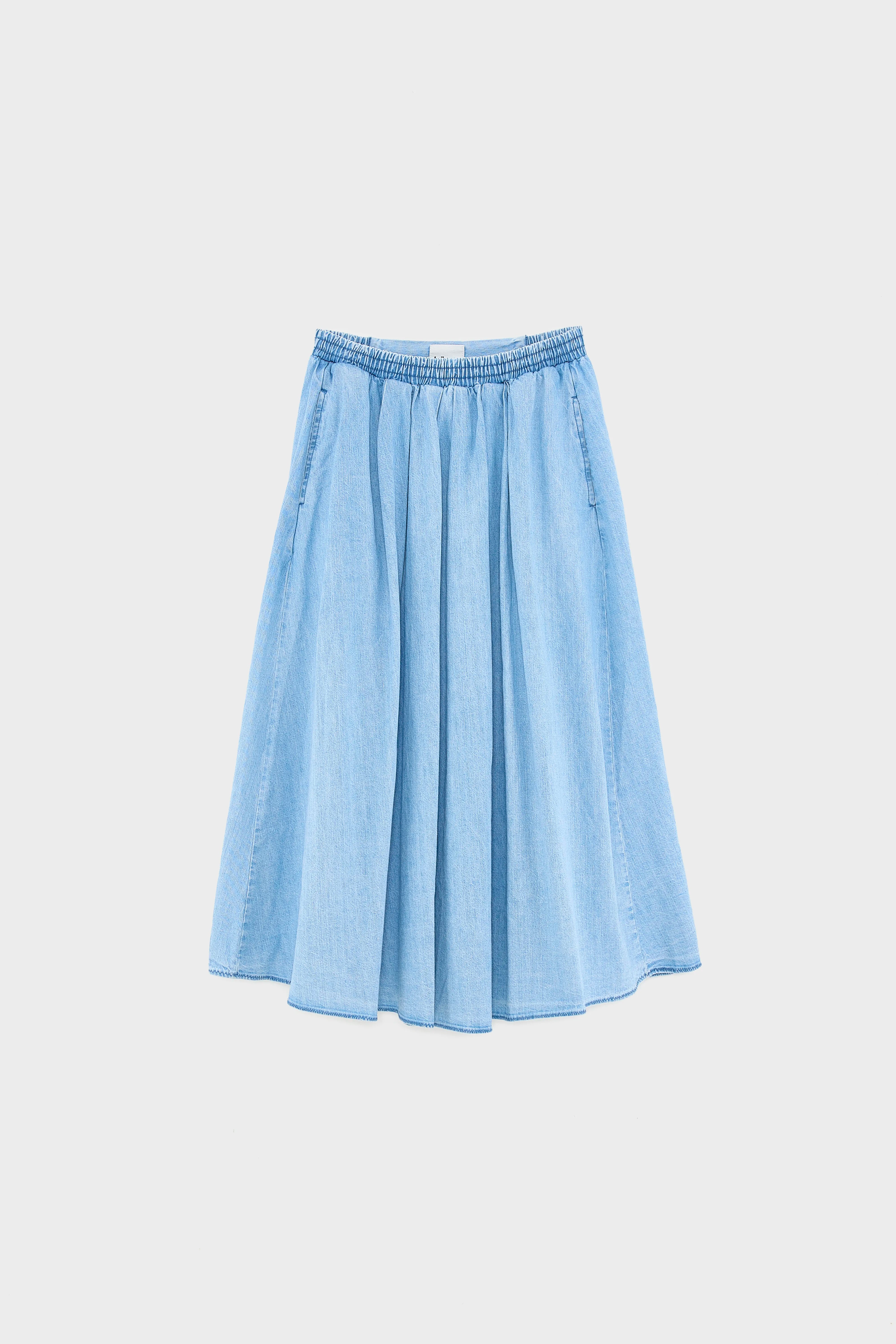 Woogie midi a-line skirt (251 / W / LT BLUE BLEACH)