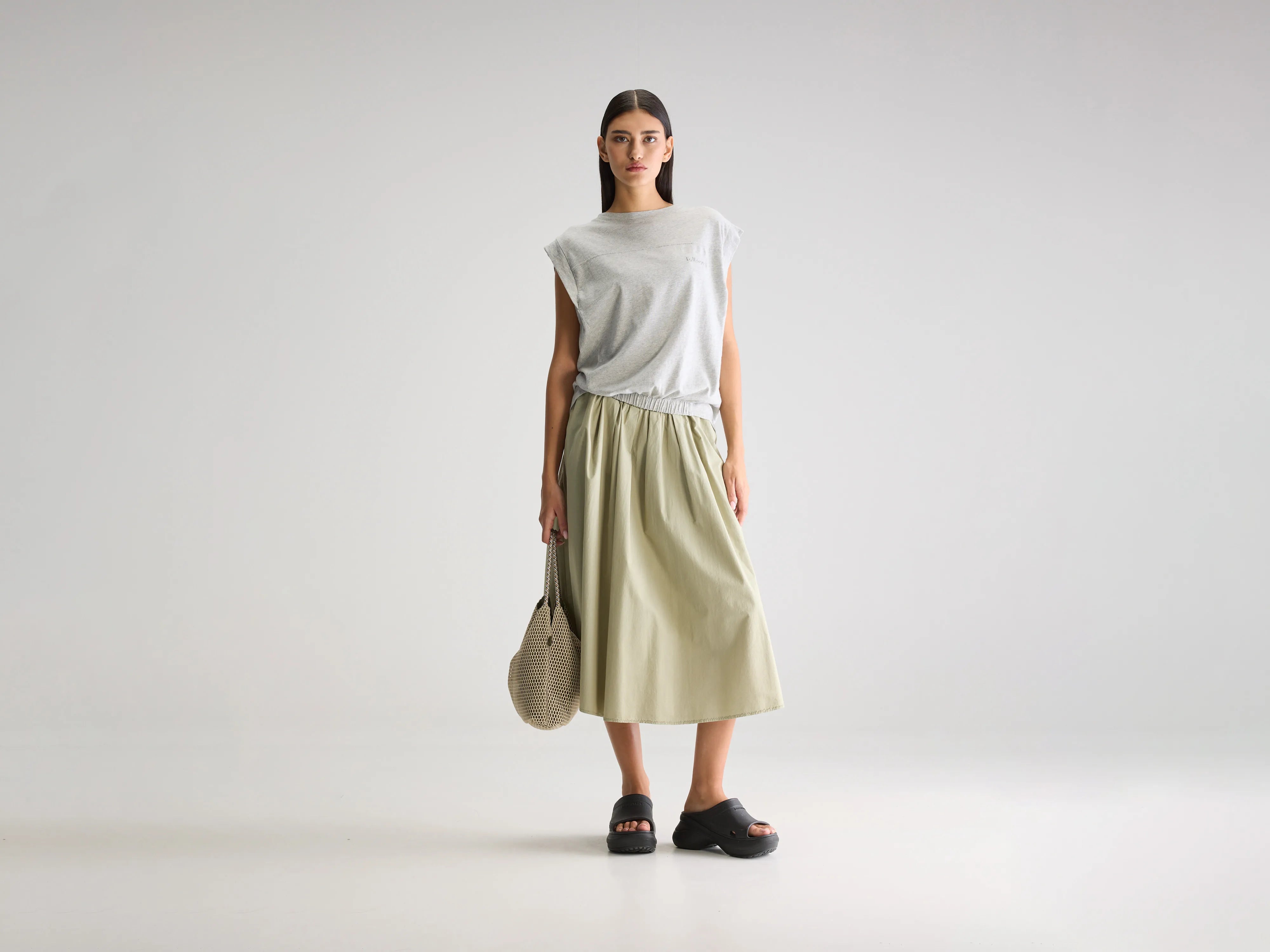 Woogie midi a-line skirt (251 / W / CARDAMOM)