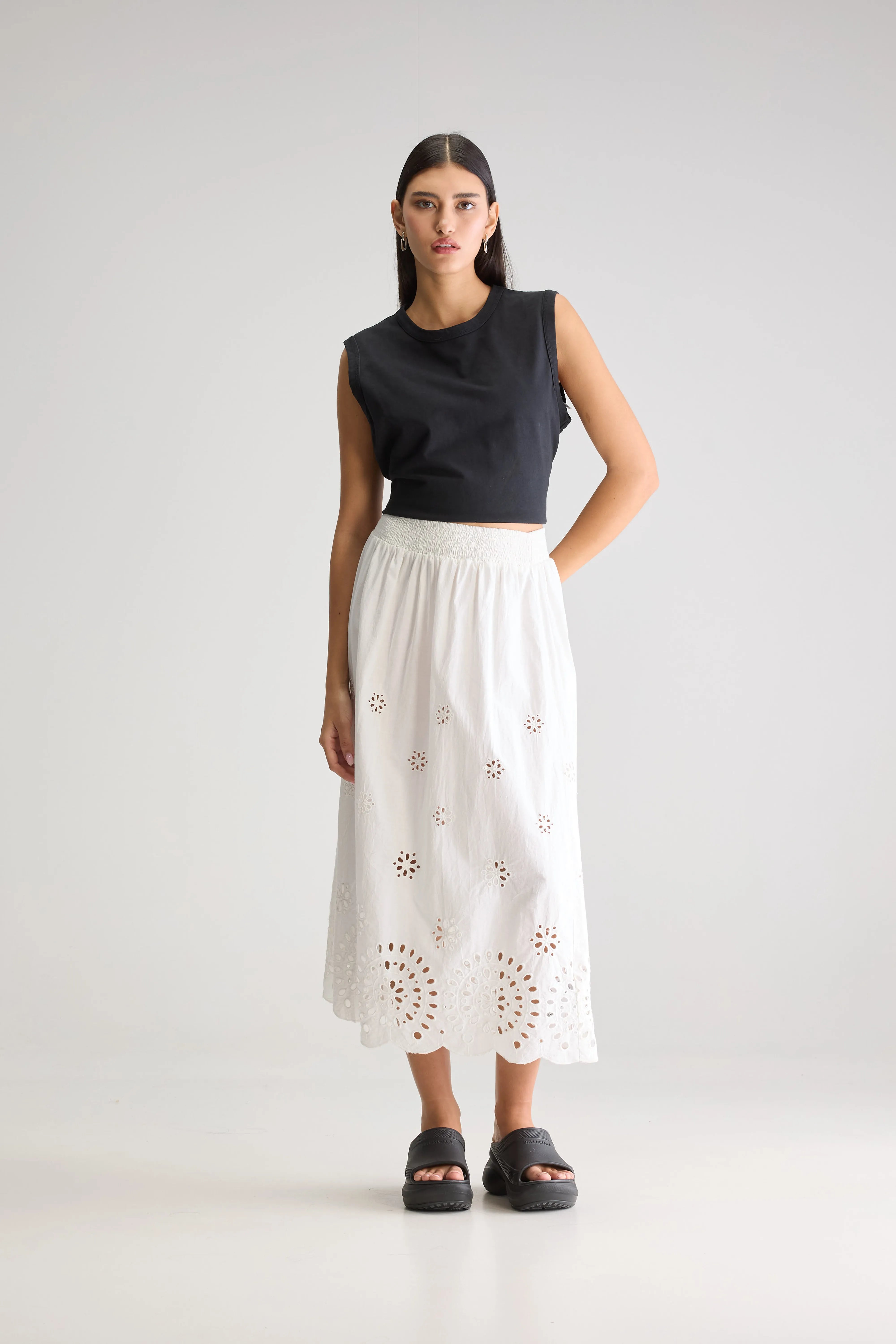 Jupe Midi Dorine - White Pour Femme | Bellerose