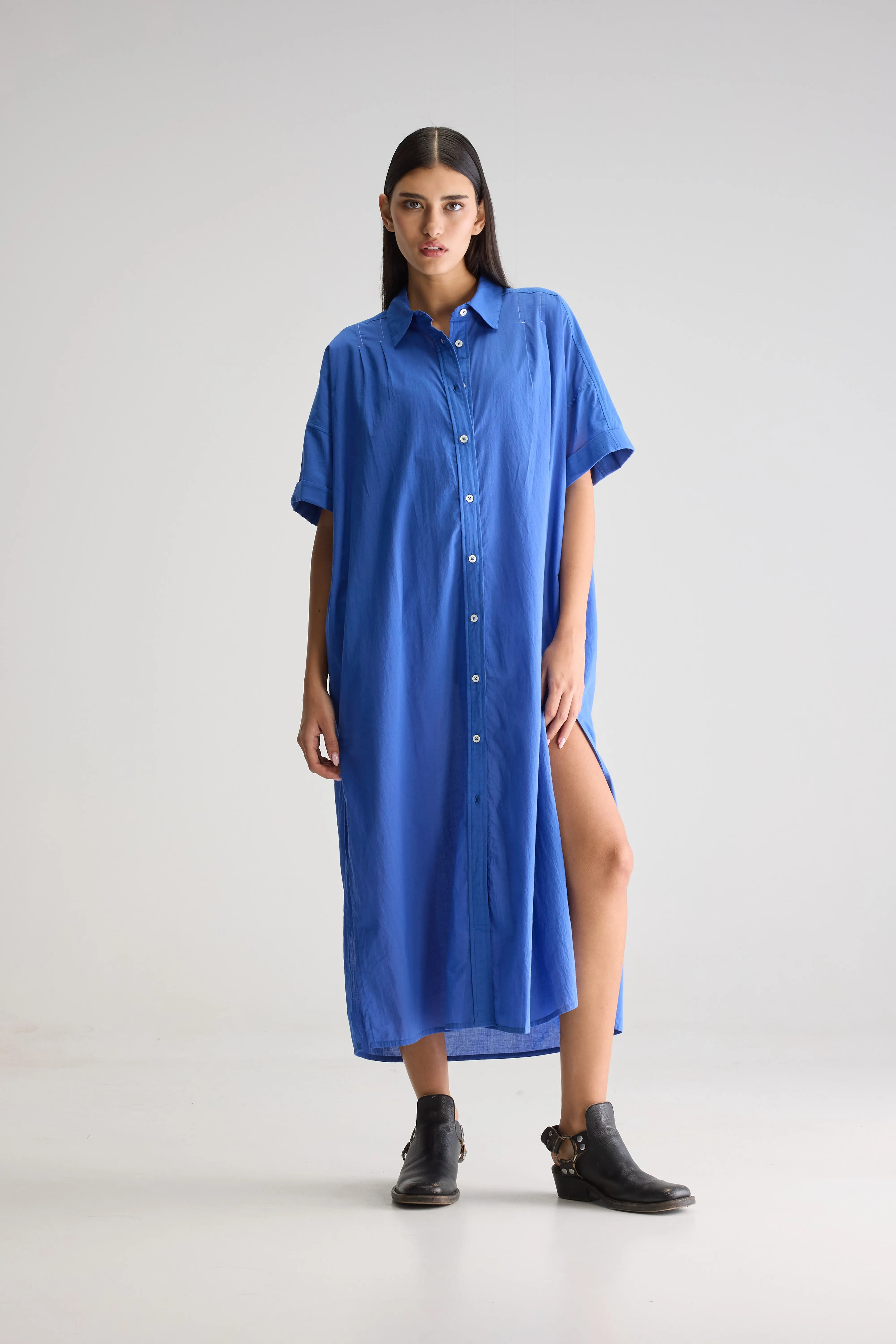 Keren Long Shirt Dress - Iris bloom For Women | Bellerose