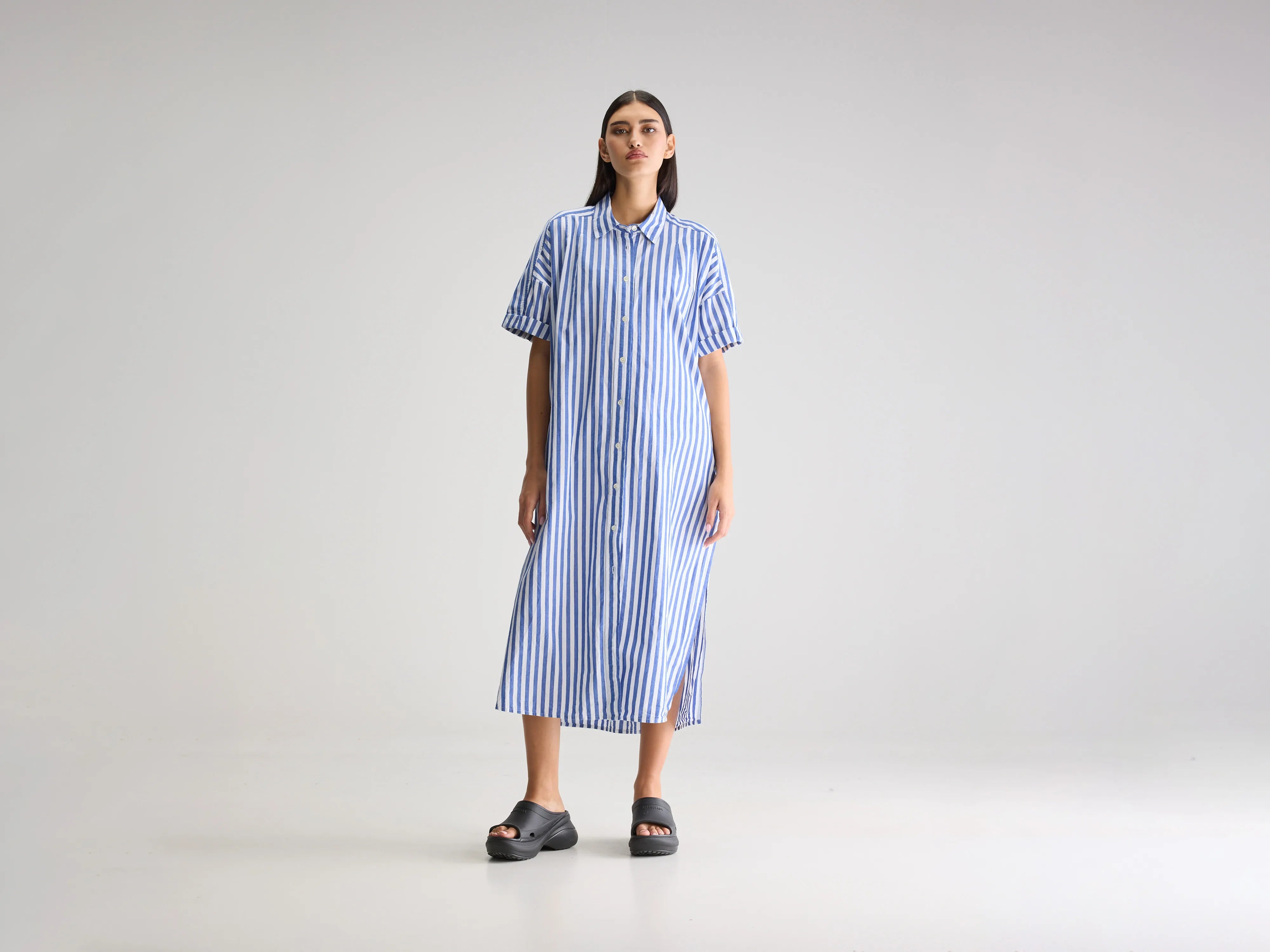 Keren long shirt dress (251 / W / STRIPE A)