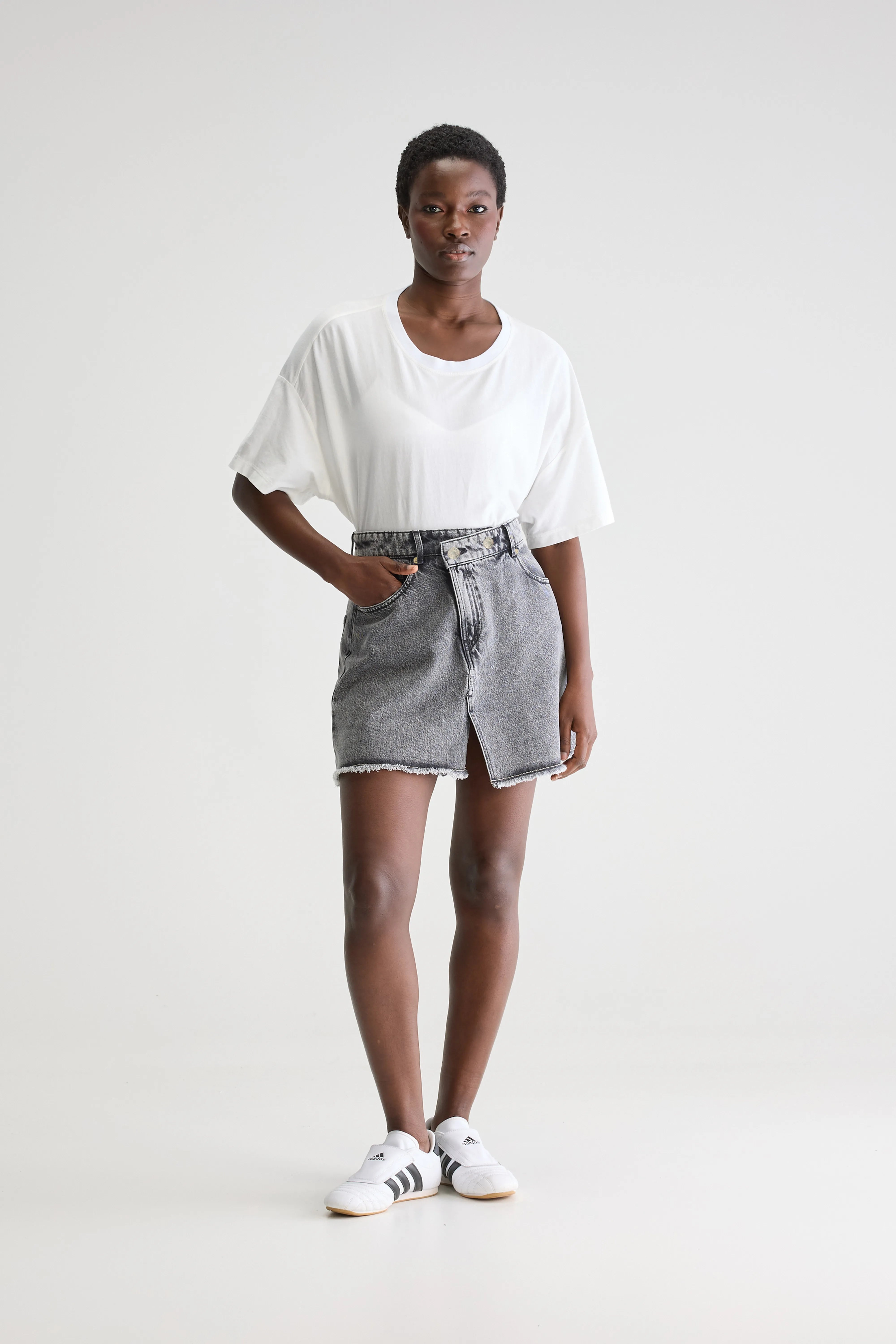 Mini-jupe En Denim Gwen - Used black Pour Femme | Bellerose