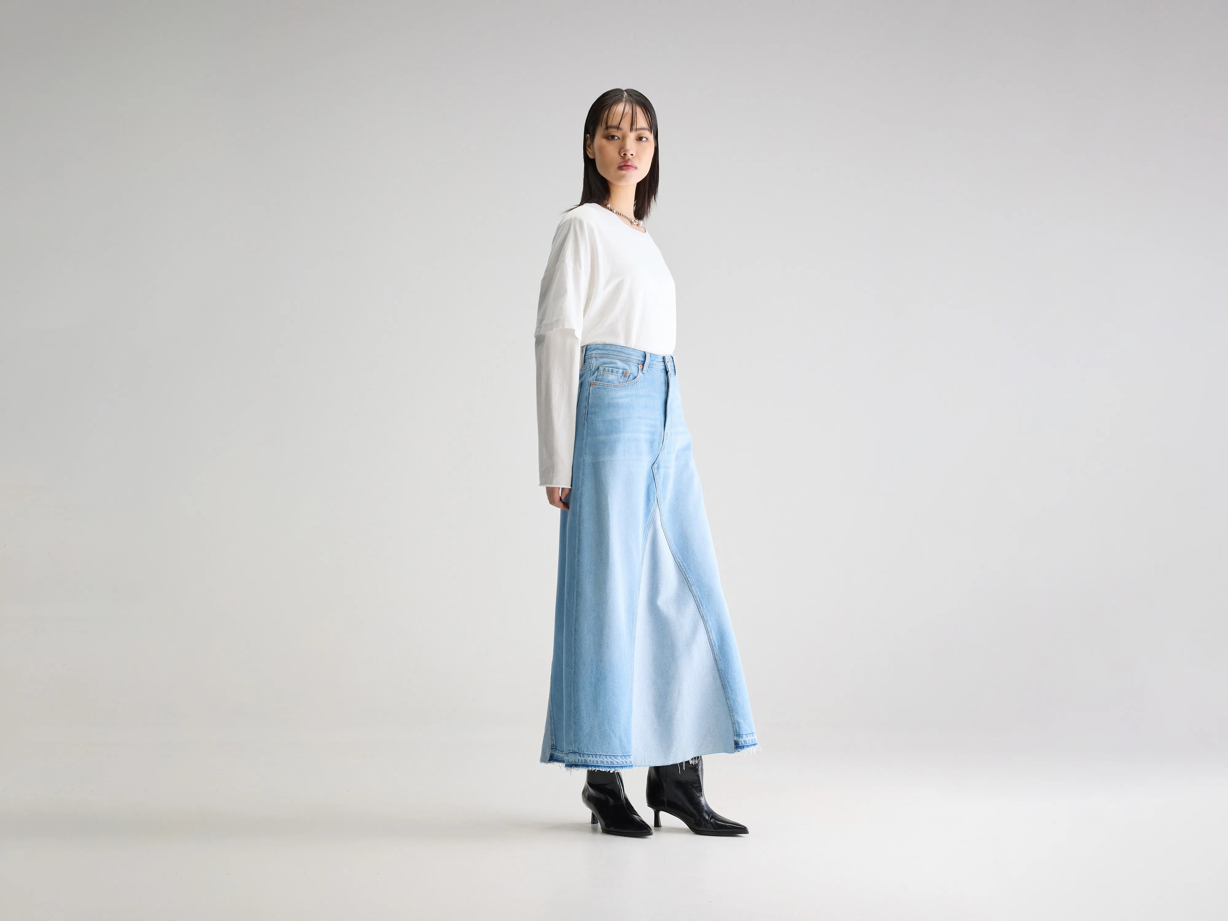 Pria maxi denim rok (251 / W / VINTAGE LT BLUE)