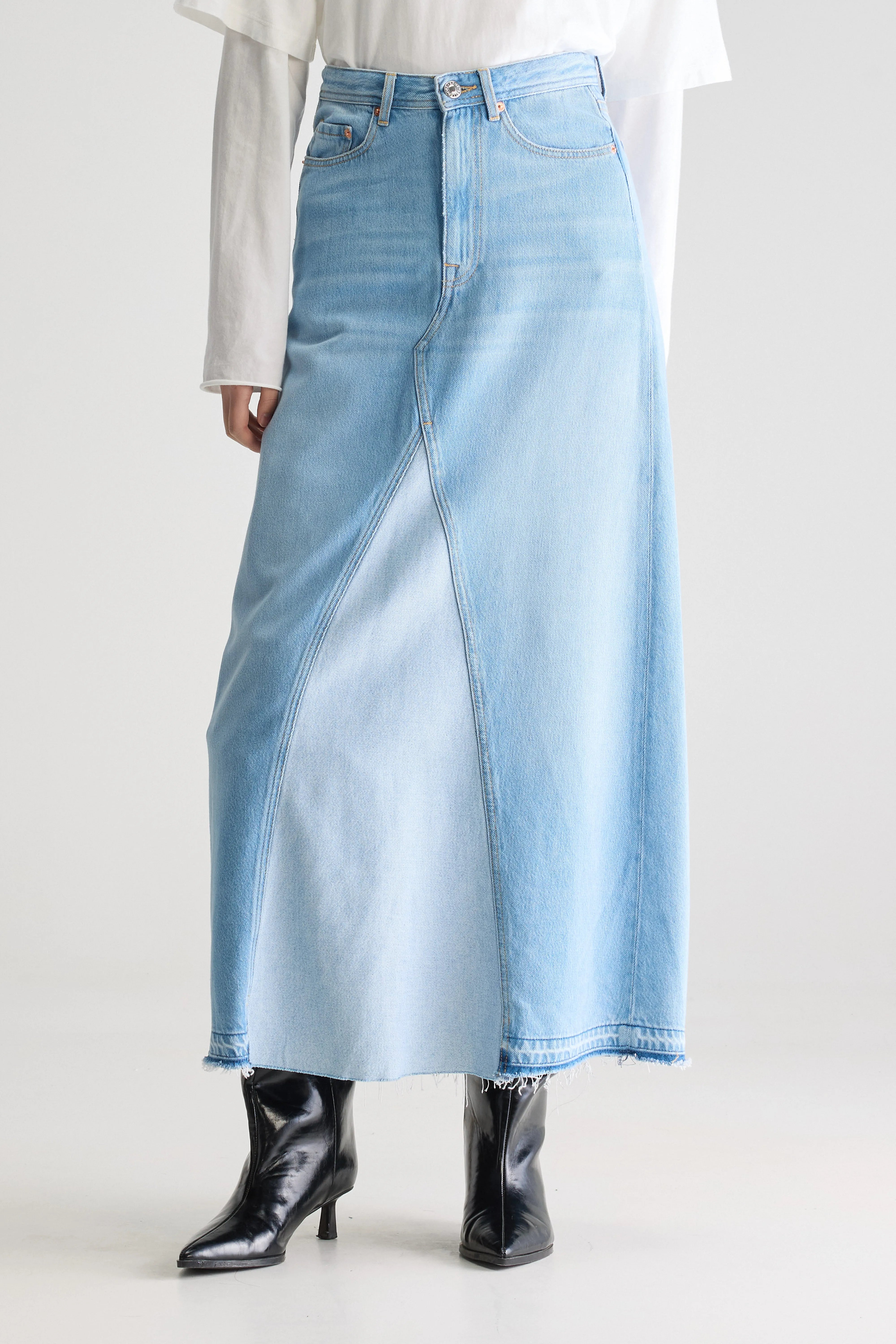 Pria Long Denim Skirt - Vintage lt blue For Women | Bellerose