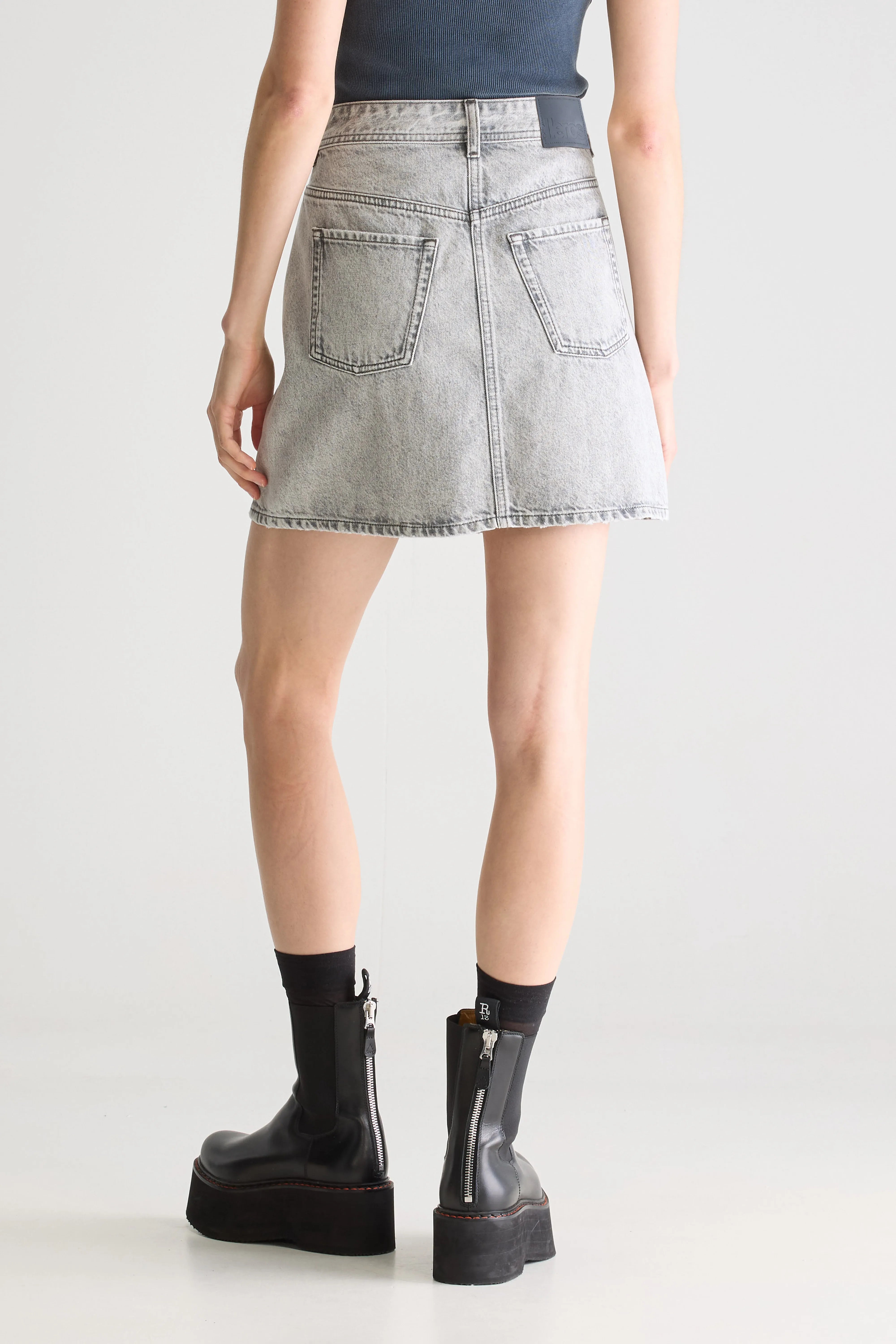 Pipa Mini Denim Skirt - Used grey For Women | Bellerose