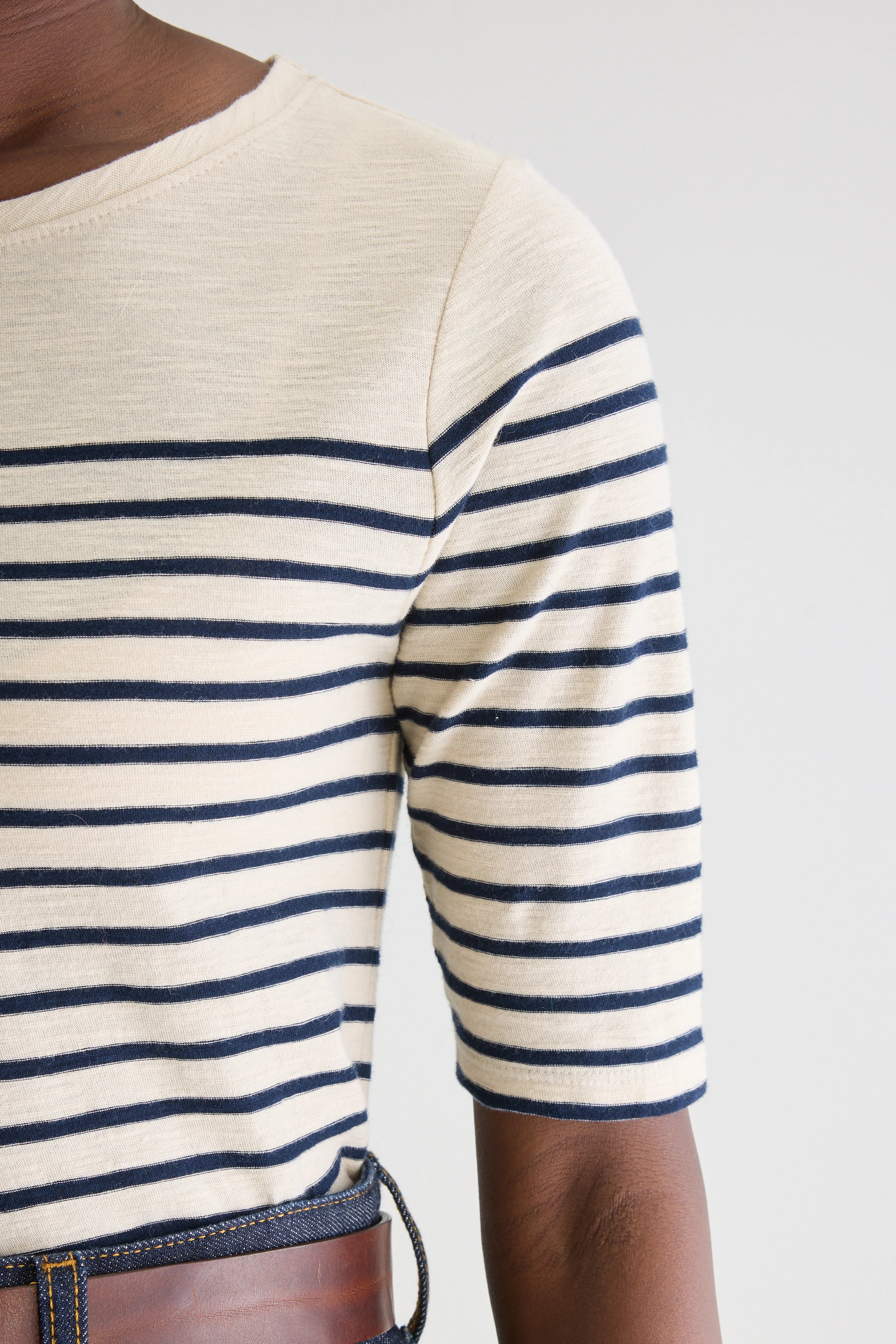 T-shirt Slim Mias - Navy / Shell Pour Femme | Bellerose