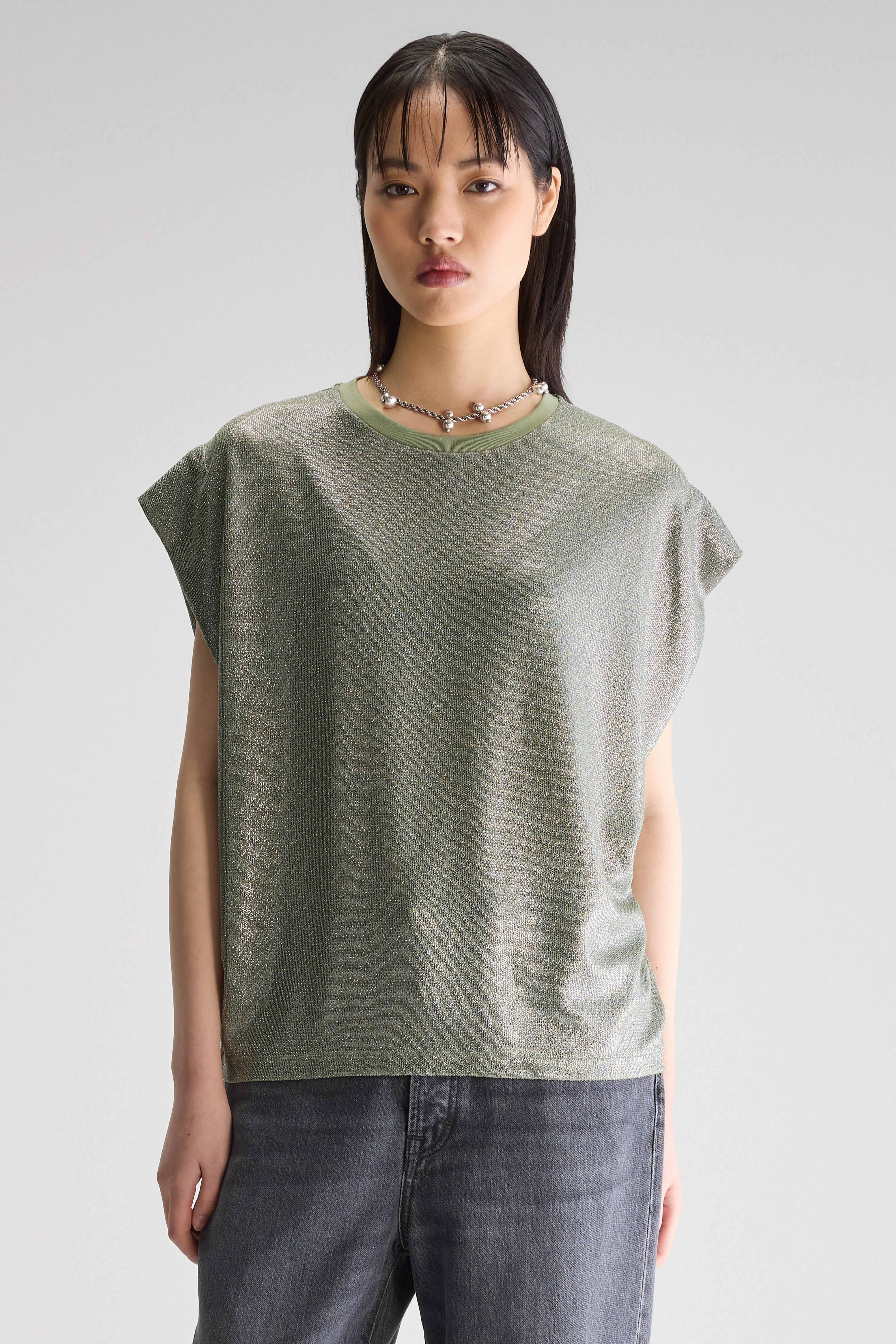 T-shirt Col Rond Vice - Sauge Pour Femme | Bellerose