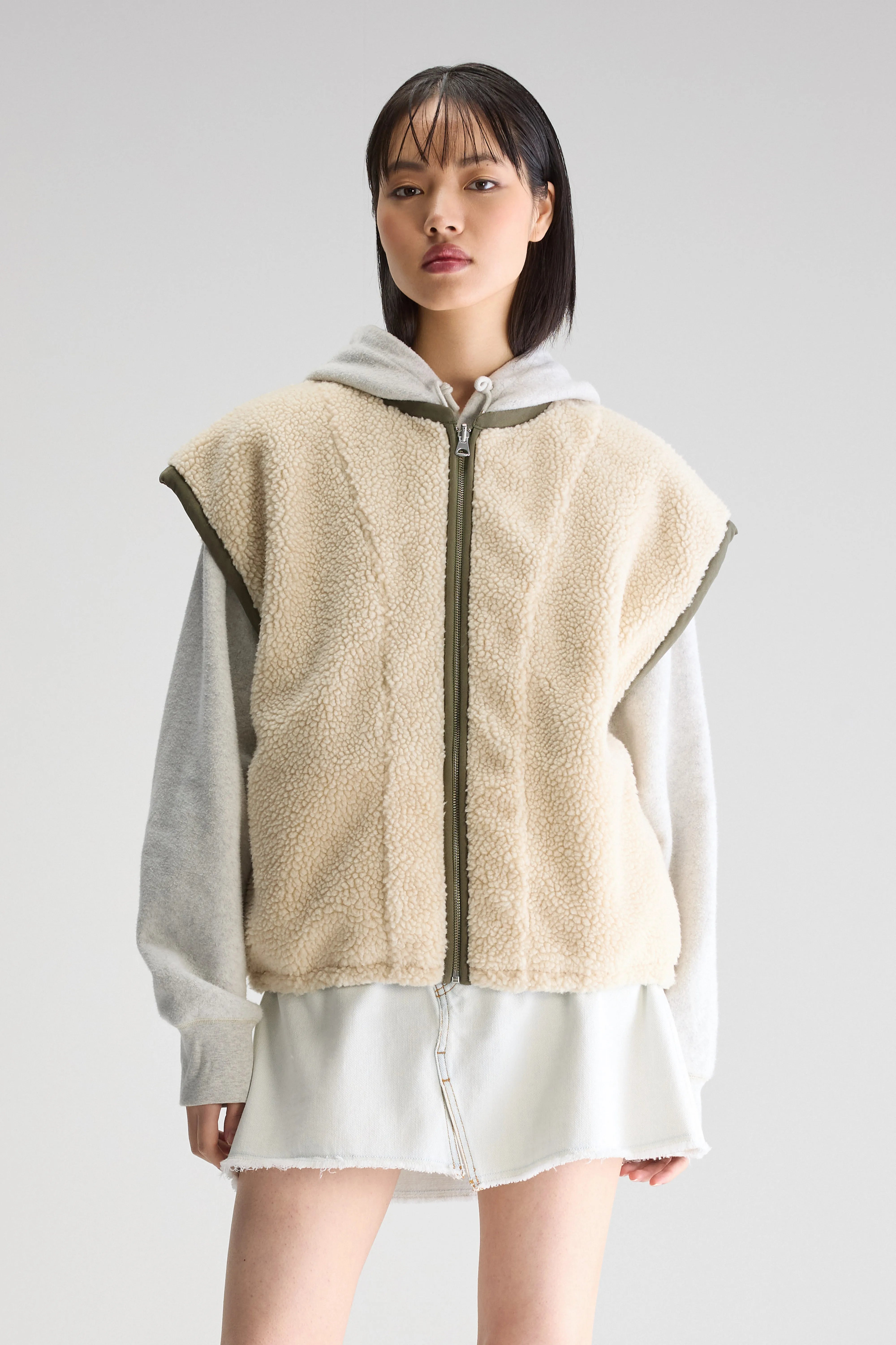 Jano Sleeveless Jacket - Ecru / Liane For Women | Bellerose