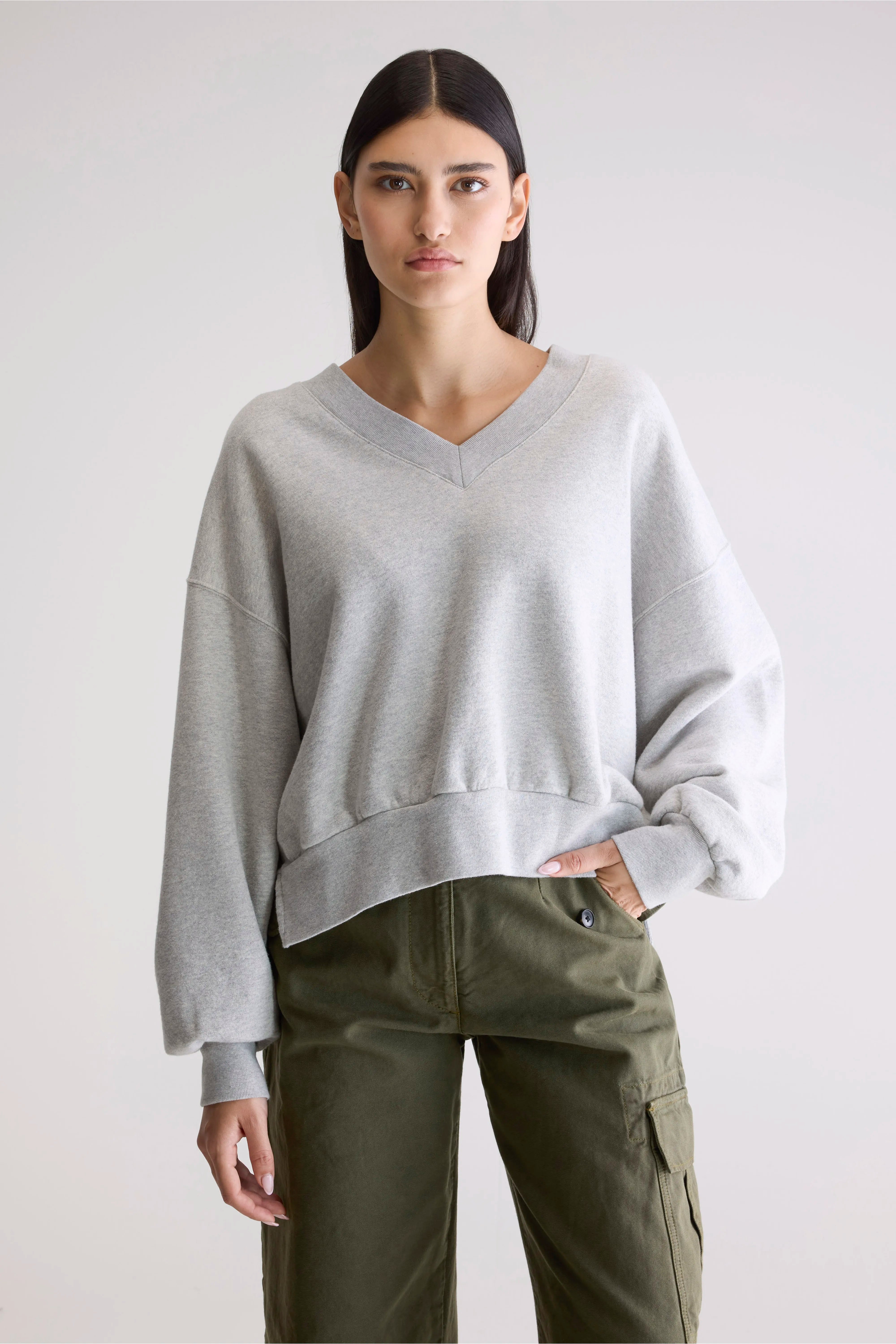 Varola V-neck Sweatshirt - H. grey For Women | Bellerose