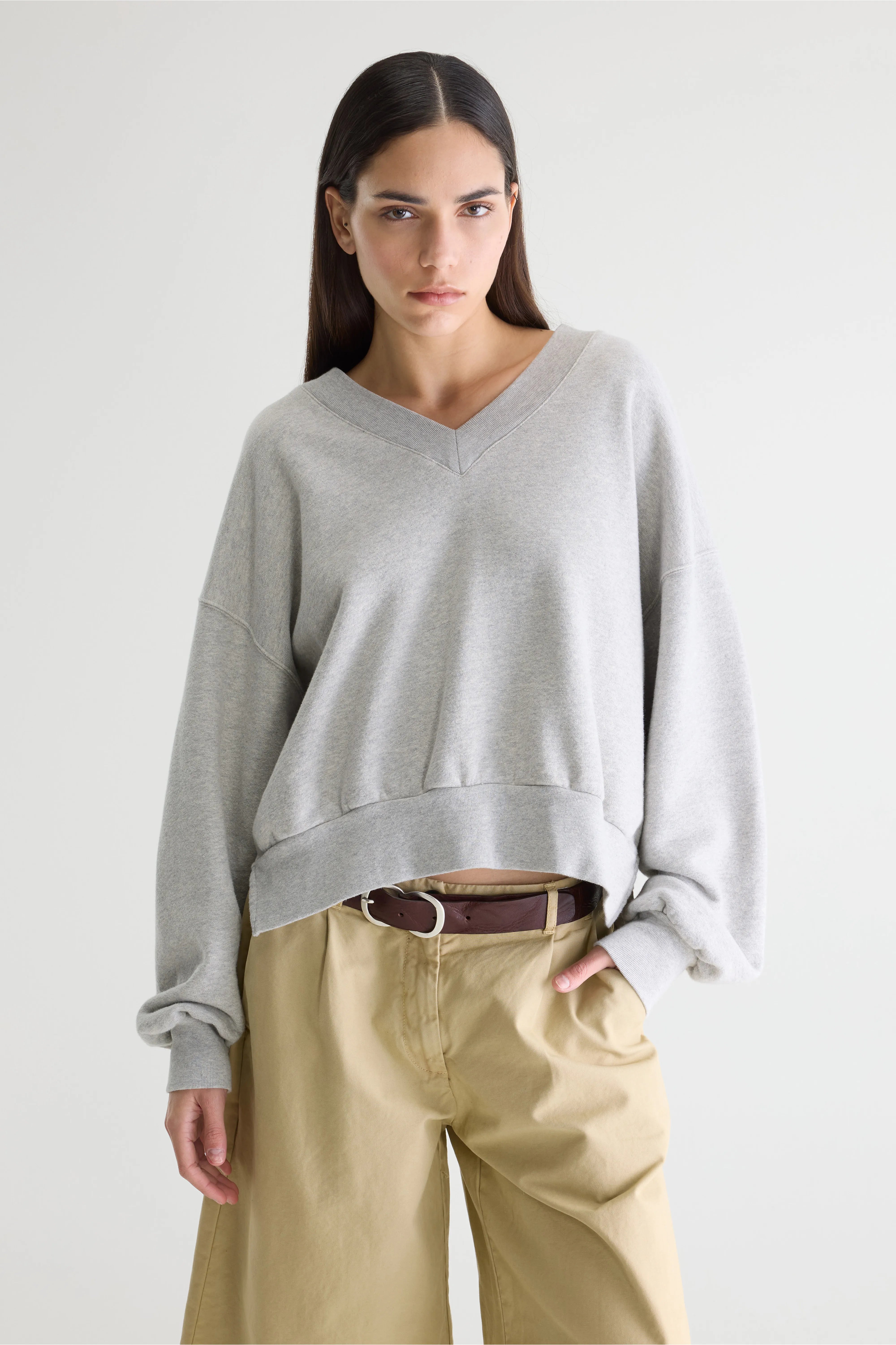 Varola V-neck Sweatshirt - H. grey For Women | Bellerose