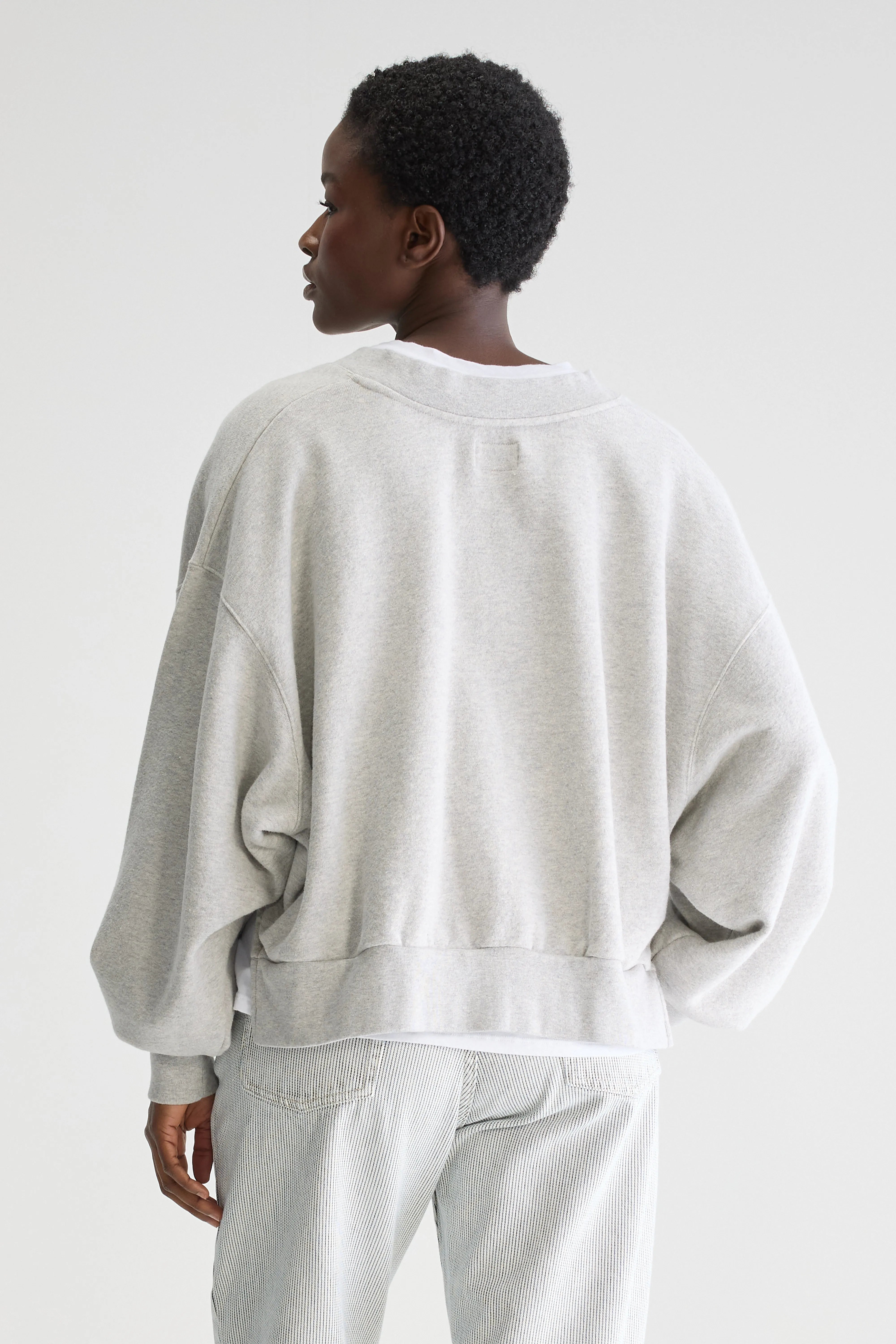 Sweatshirt Col V Varola - H. grey Pour Femme | Bellerose