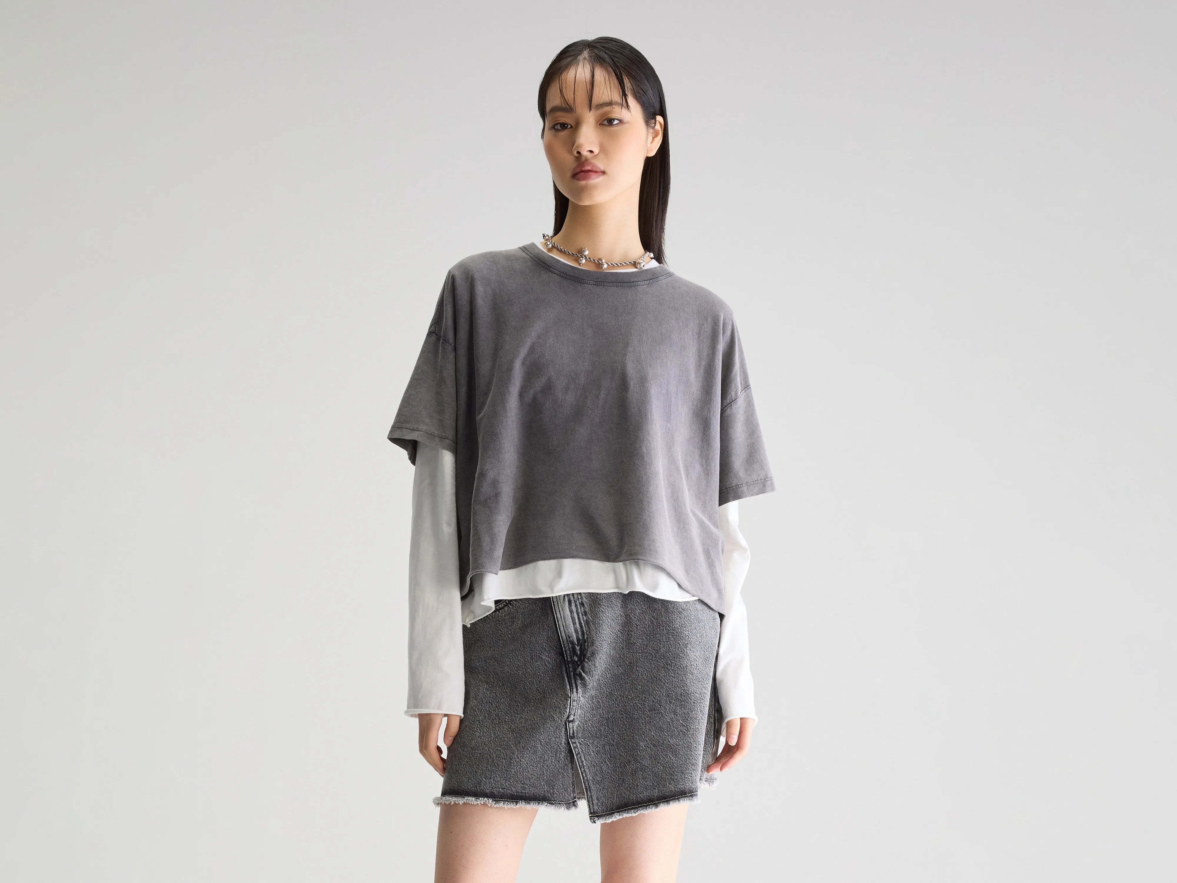 Farpy cropped t-shirt (251 / W / BLACK BEAUTY)