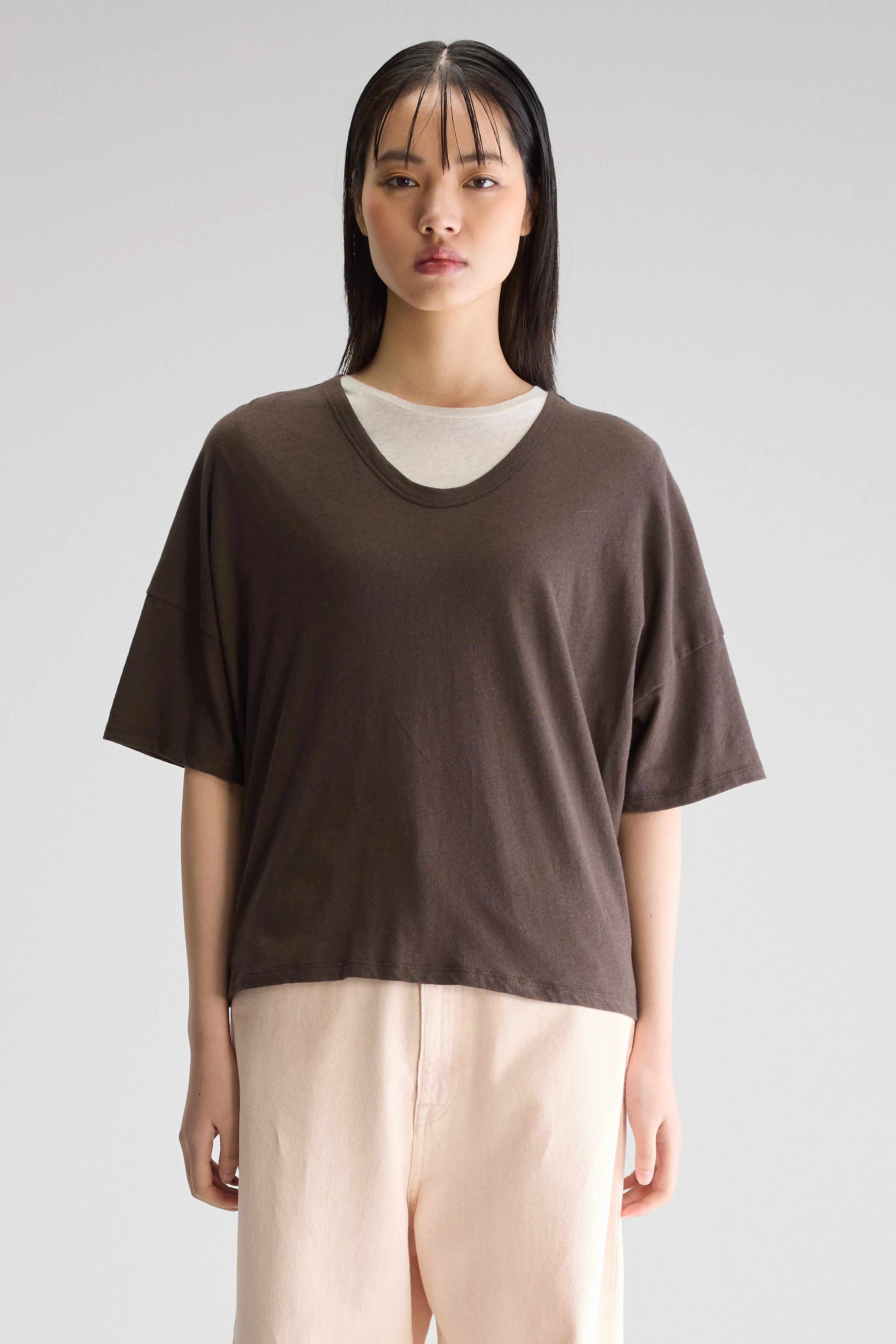 Vurdes T-shirt Met Korte Mouwen - Dark roast Voor Dames | Bellerose