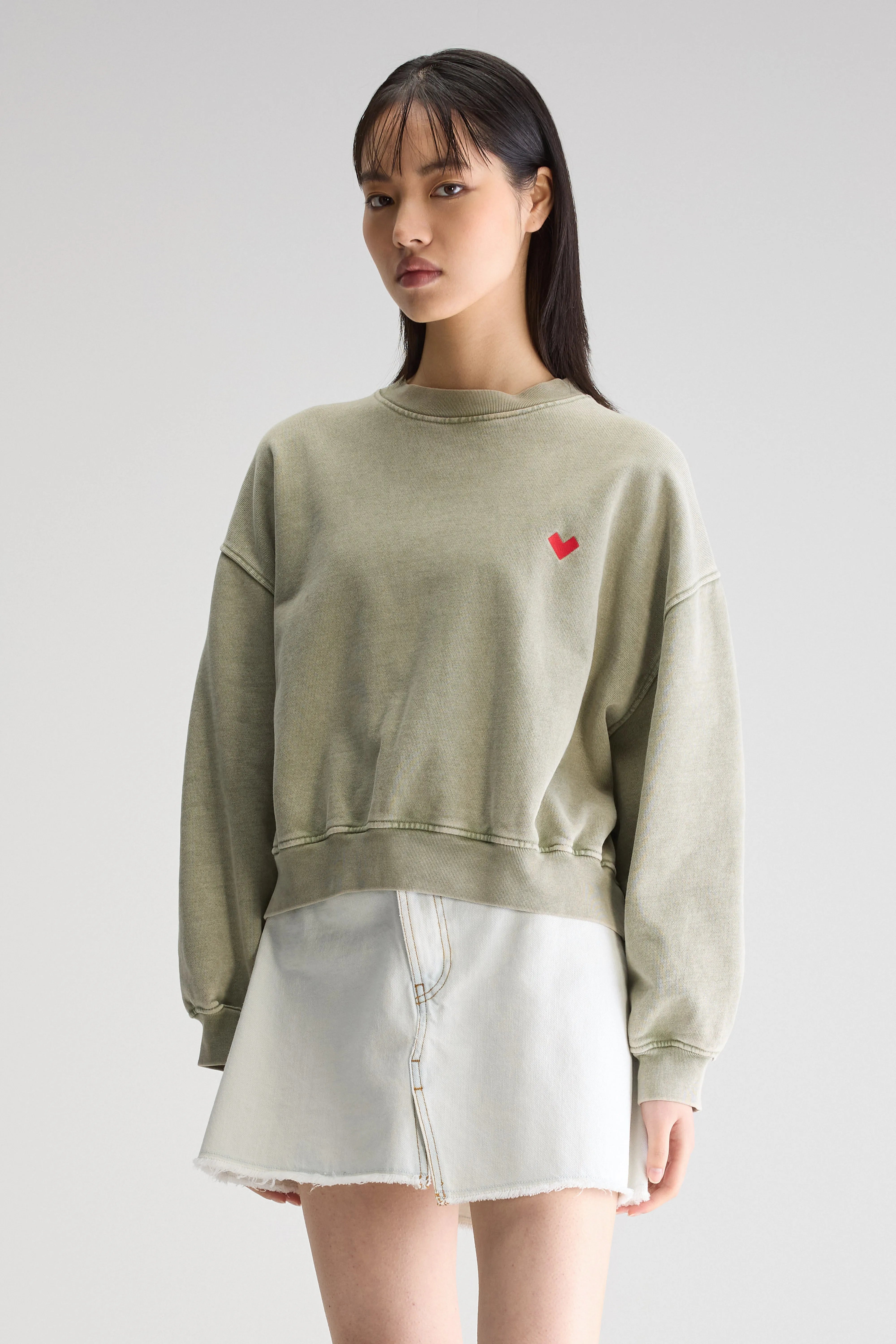 Cropped khaki sweatshirt for women Bellerose