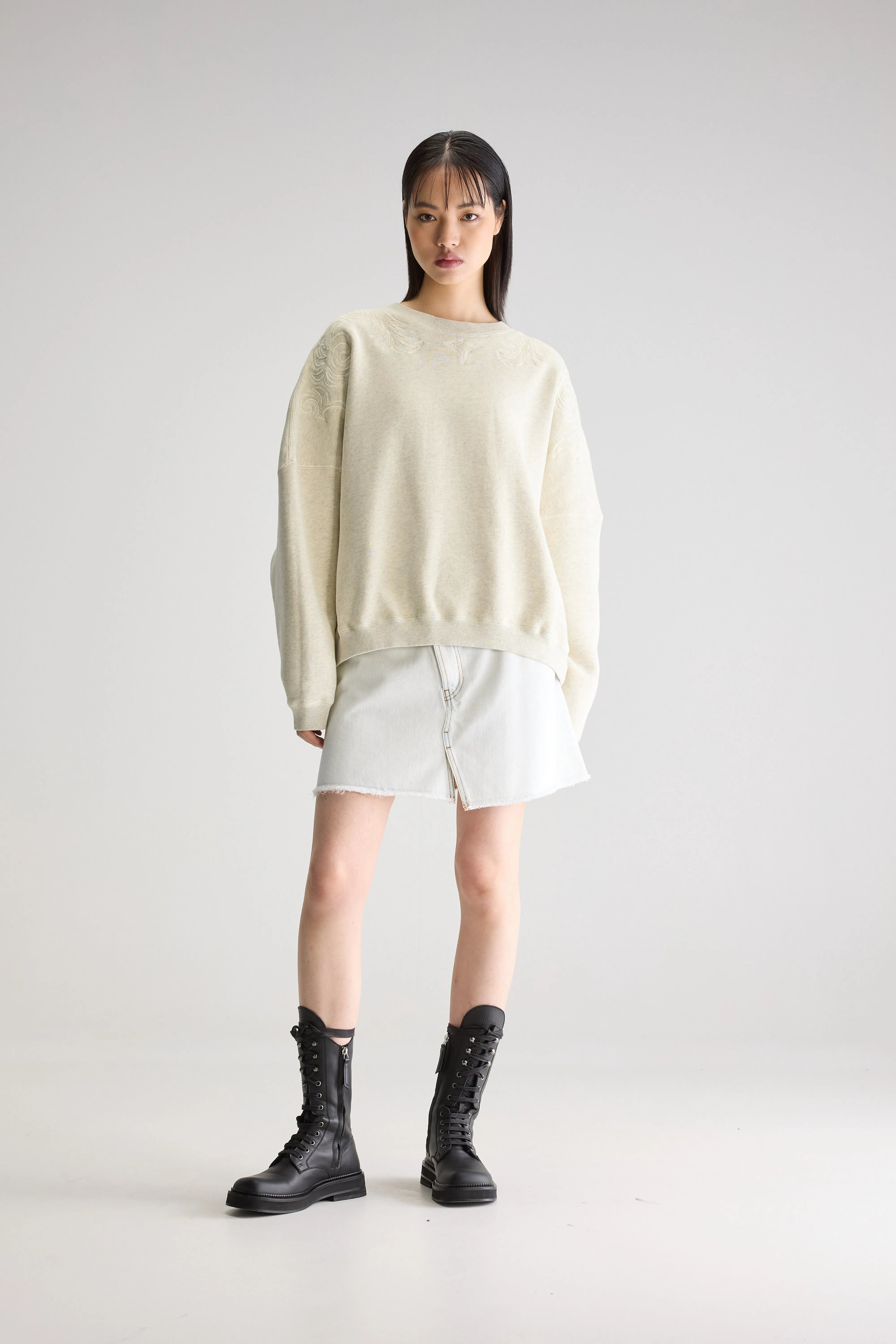 Flipo Crewneck Sweatshirt - Chalk For Women | Bellerose