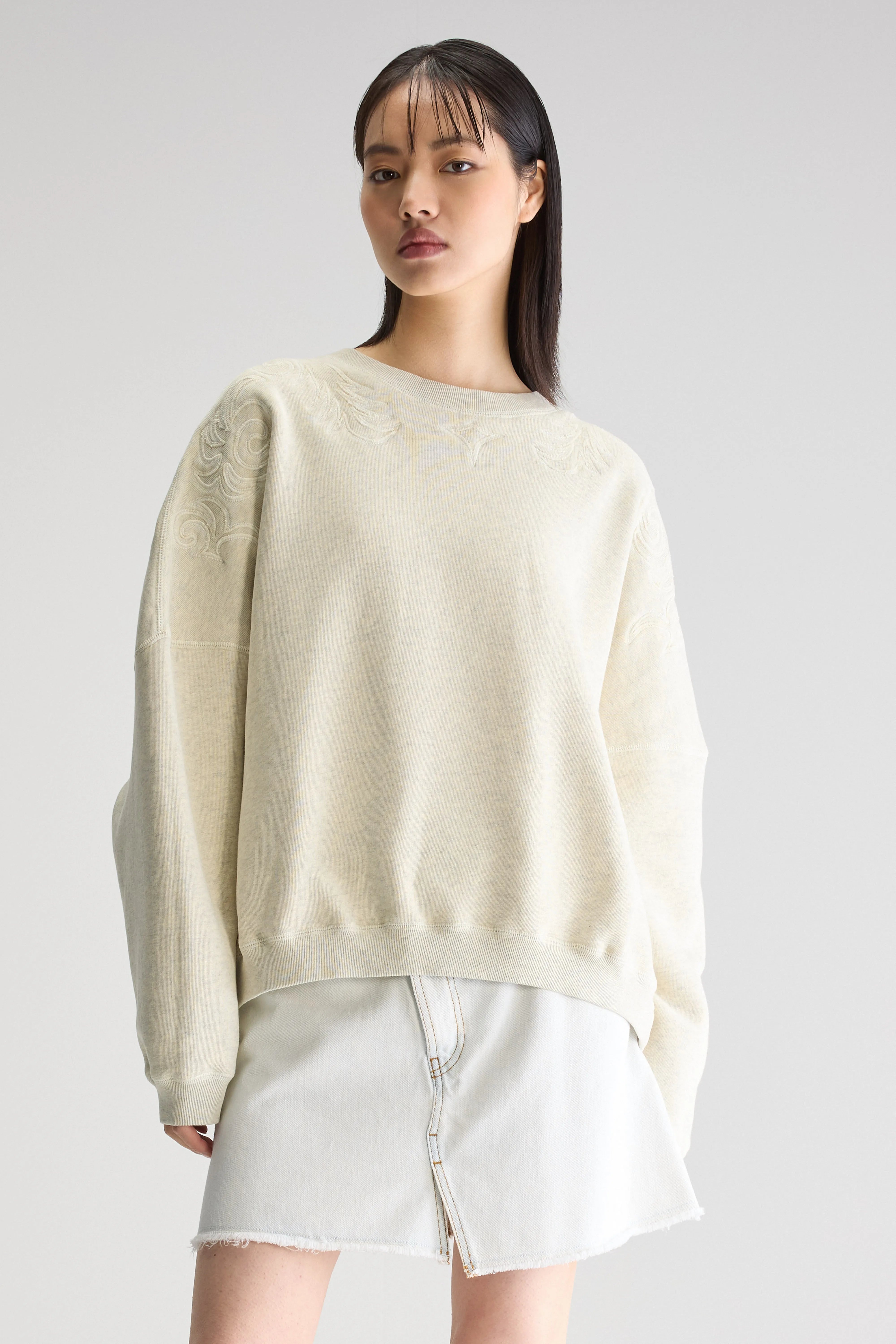 Flipo Crewneck Sweatshirt - Chalk For Women | Bellerose